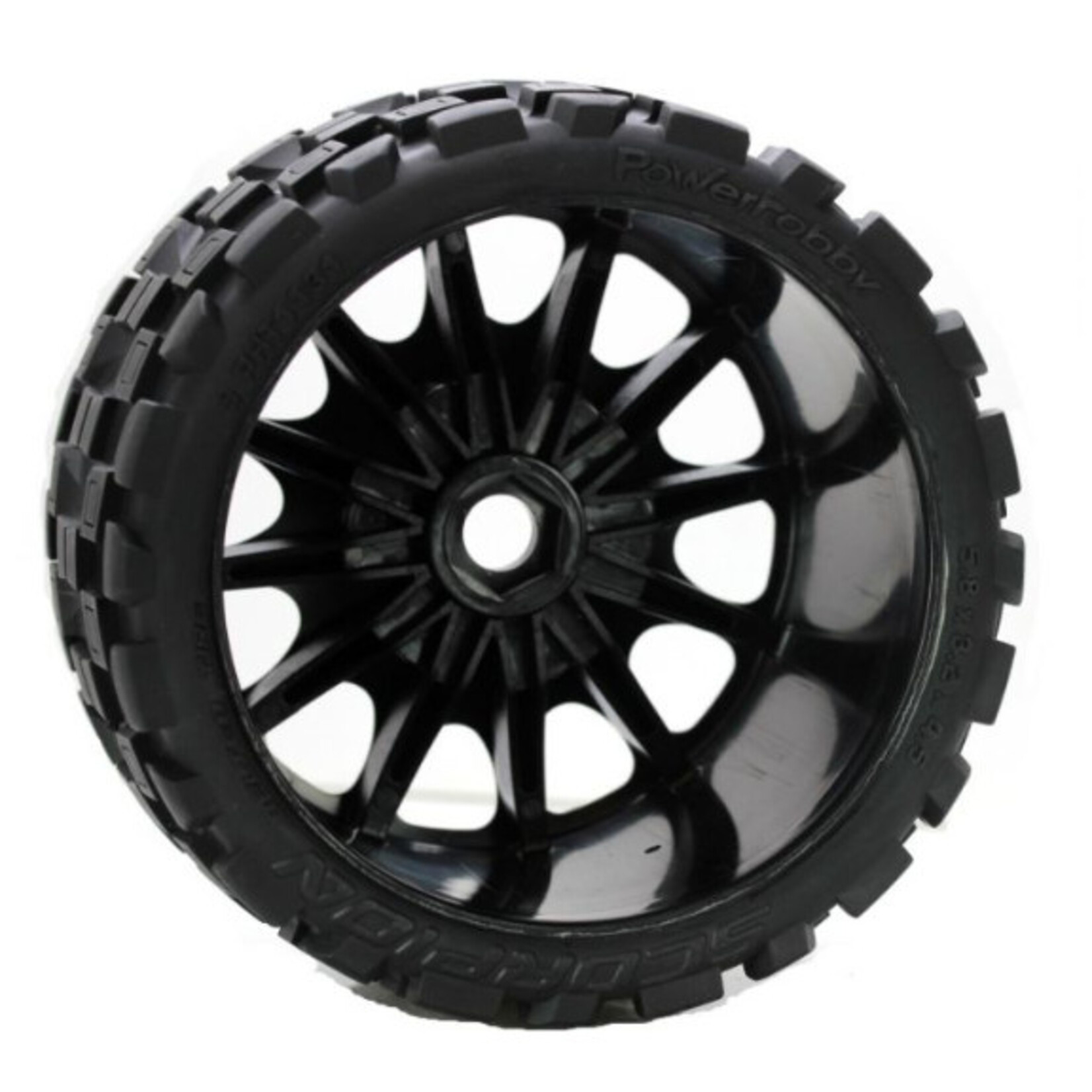 Power Hobby #PHBPHT1131R Power Hobby 1/8 Scorpion Belted Monster Truck Pre-Mounted Tires (Black)