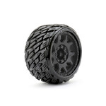 Jetko Tires #JKO1603CBMSGBB2  Jetko Tires 1/8 SGT 3.8" EX-Rockform Pre-Mounted Tires (Black)