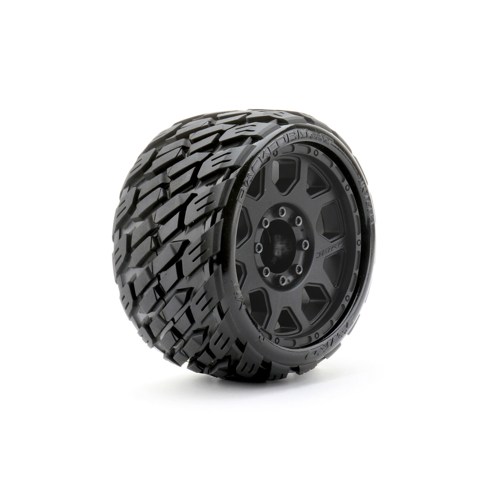 Jetko Tires #JKO1603CBMSGBB2  Jetko Tires 1/8 SGT 3.8" EX-Rockform Pre-Mounted Tires (Black)