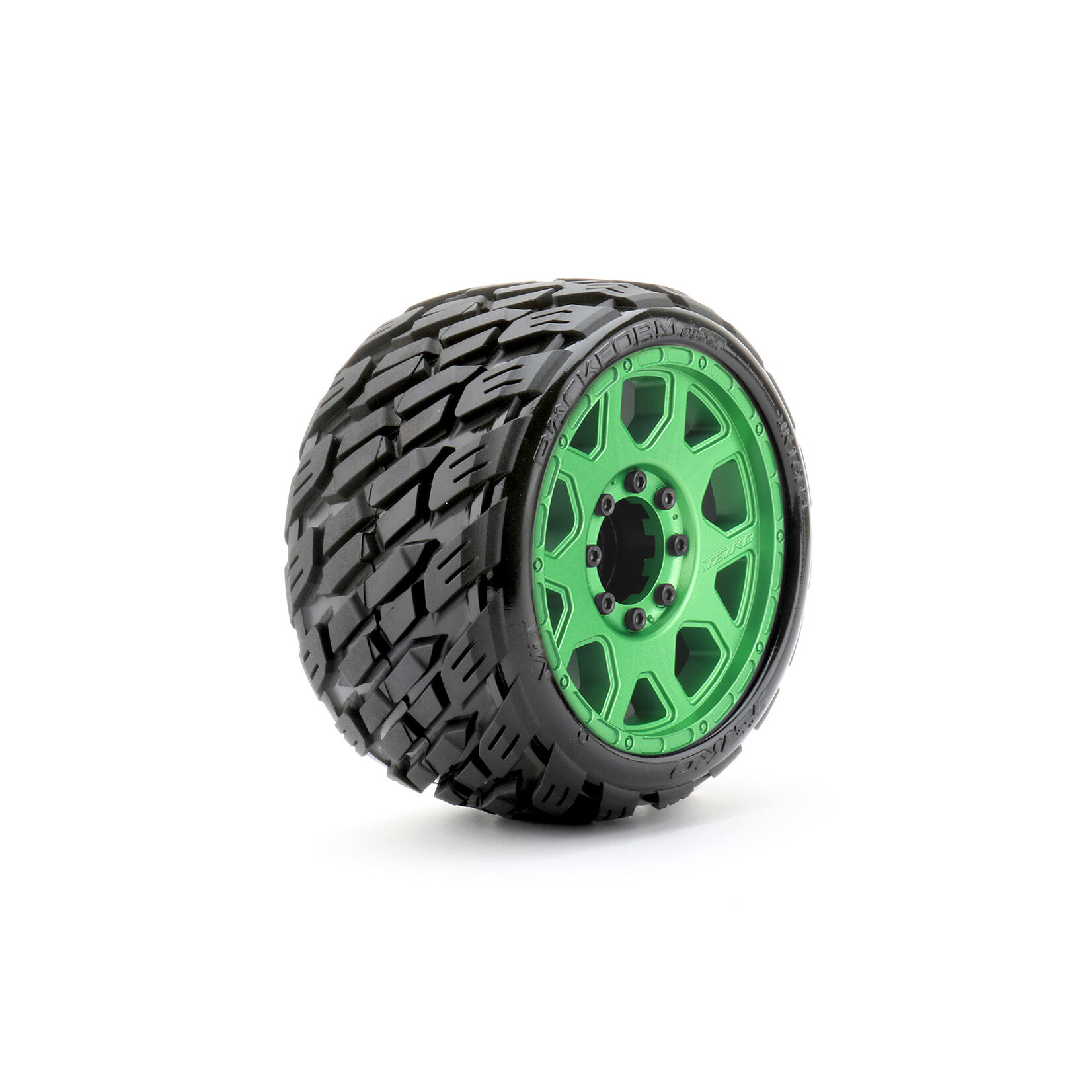 Jetko Tires #JKO1603CGMSGBB2  Jetko Tires 1/8 SGT 3.8" EX-Rockform Pre-Mounted Tires (Green)