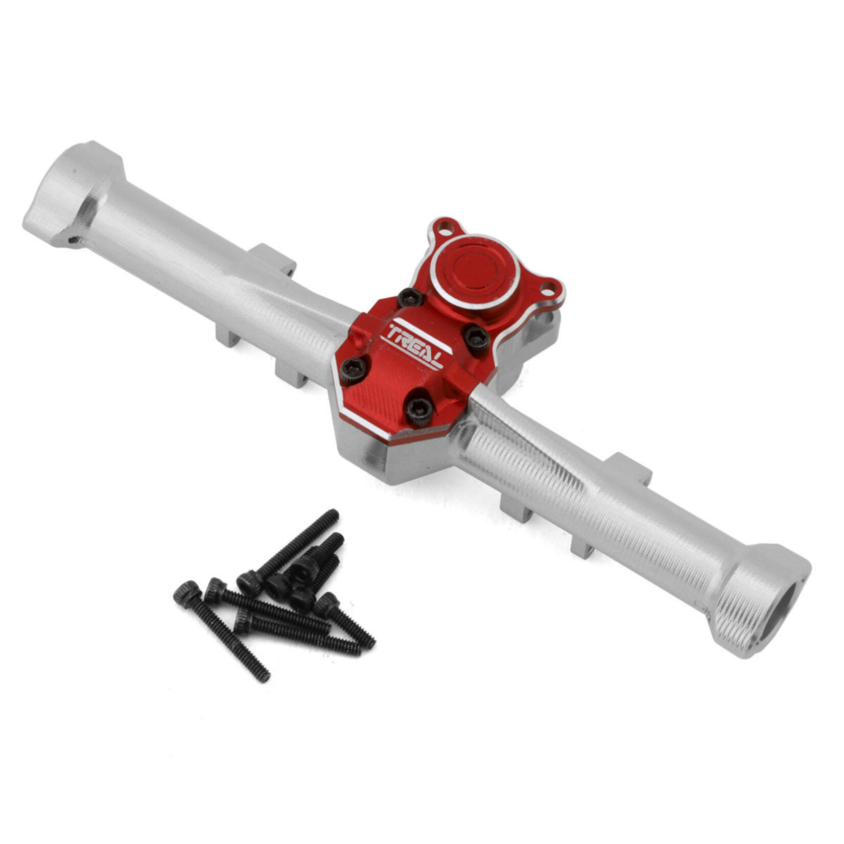 Treal #X002KLYY0F Treal Hobby Axial SCX24 Aluminum Rear Axle (Silver/Red)