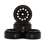 Treal #X0039345J3 Treal Hobby Type A 1.0" 12-Hole Brass Beadlock Wheels (Black) (4) (40g)