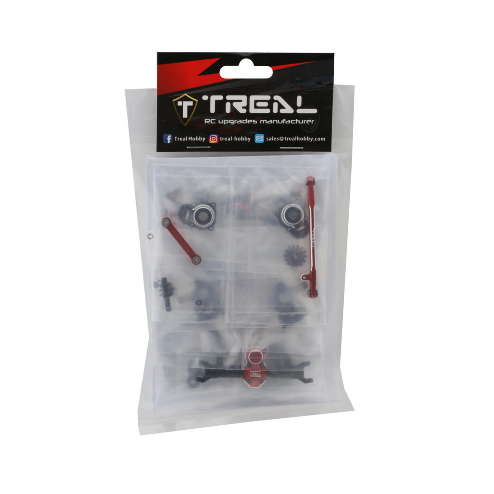 Treal #X003DWBSBN TREAL Aluminum Front Portal Axle Kit for Axial SCX24 (Black)