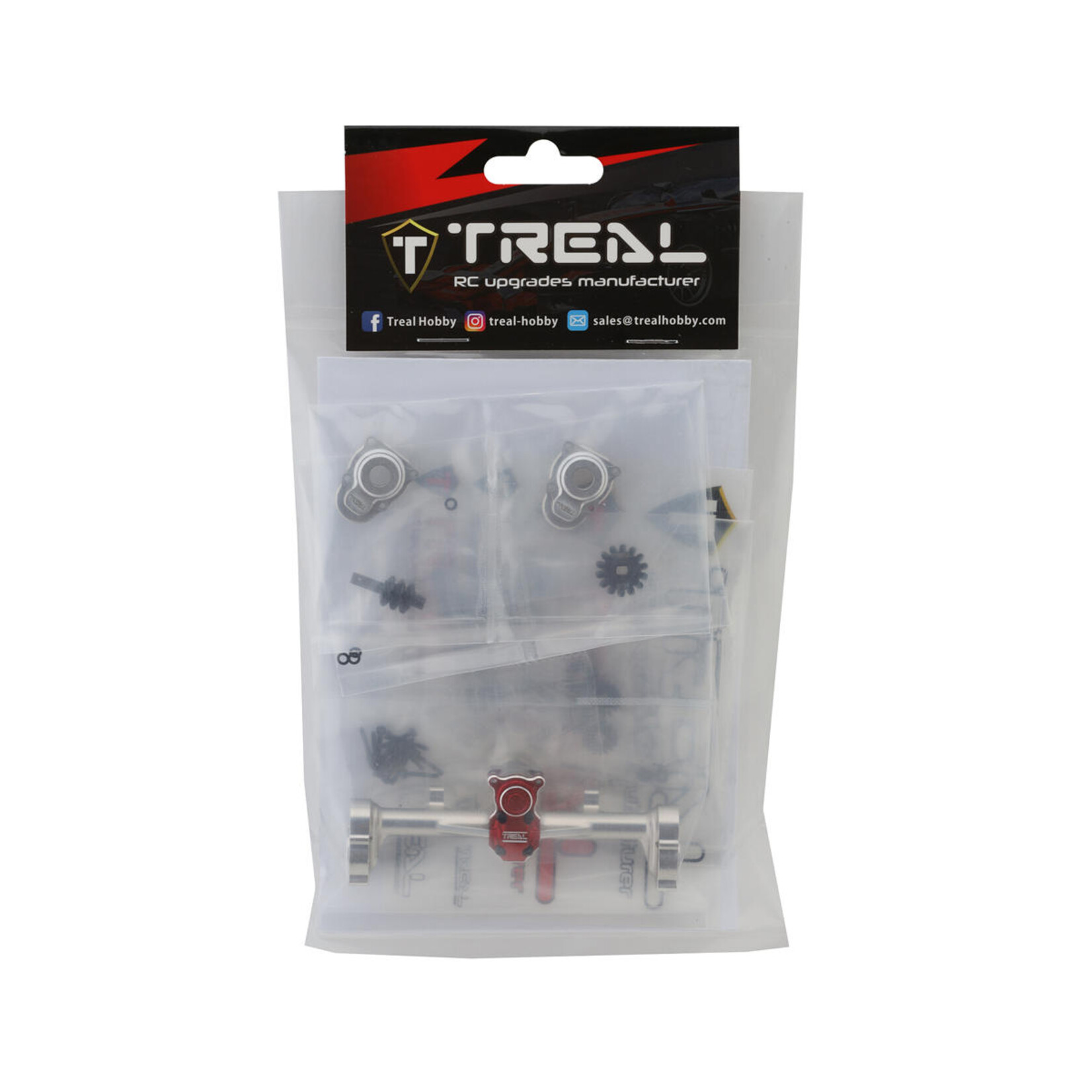 Treal #X003DW5VYX Treal Hobby Axial SCX24 Aluminum Rear Portal Axle Upgrade Kit (Silver)