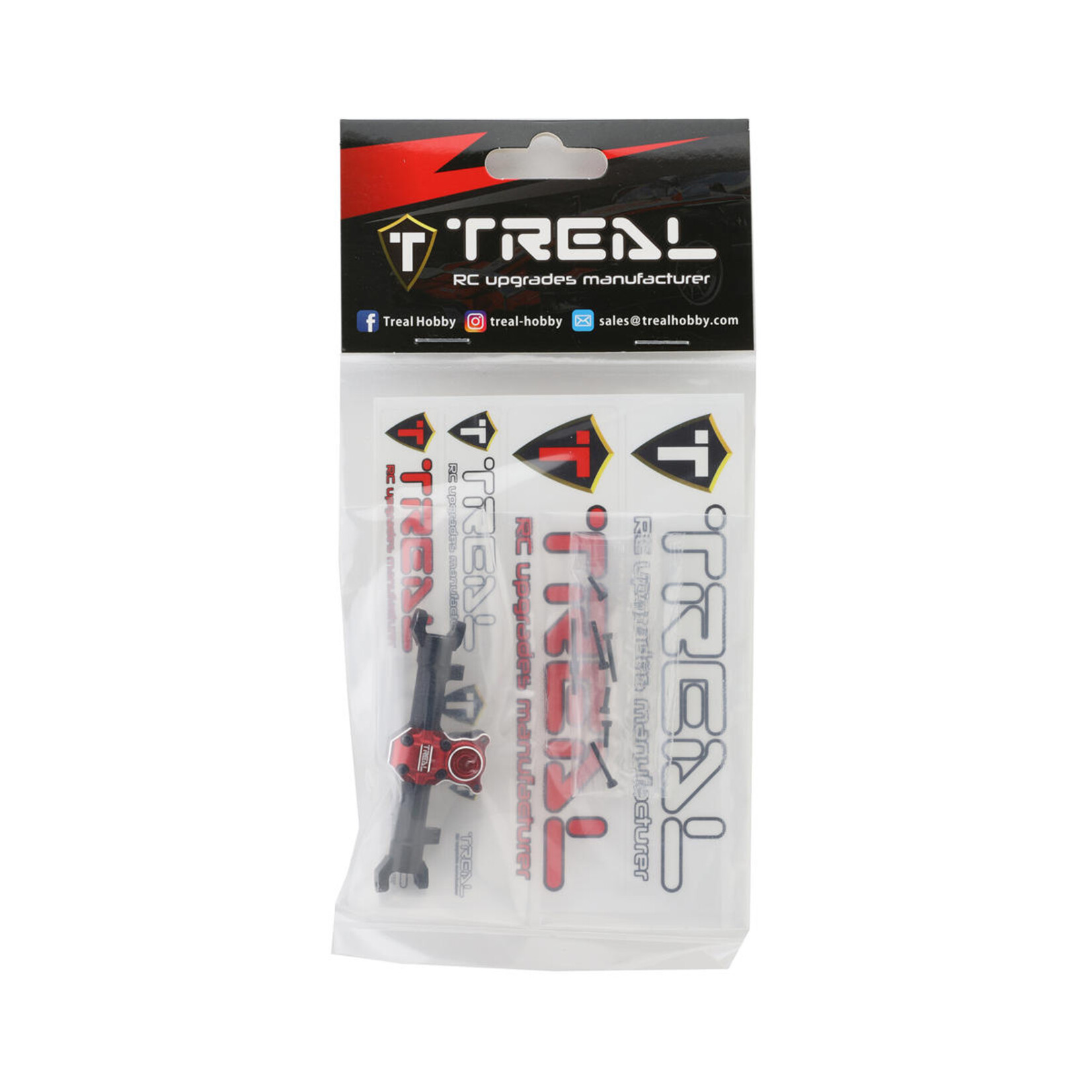 Treal #X002KM1HGX Treal Hobby Axial SCX24 Aluminum Front Axle (Black/Red)