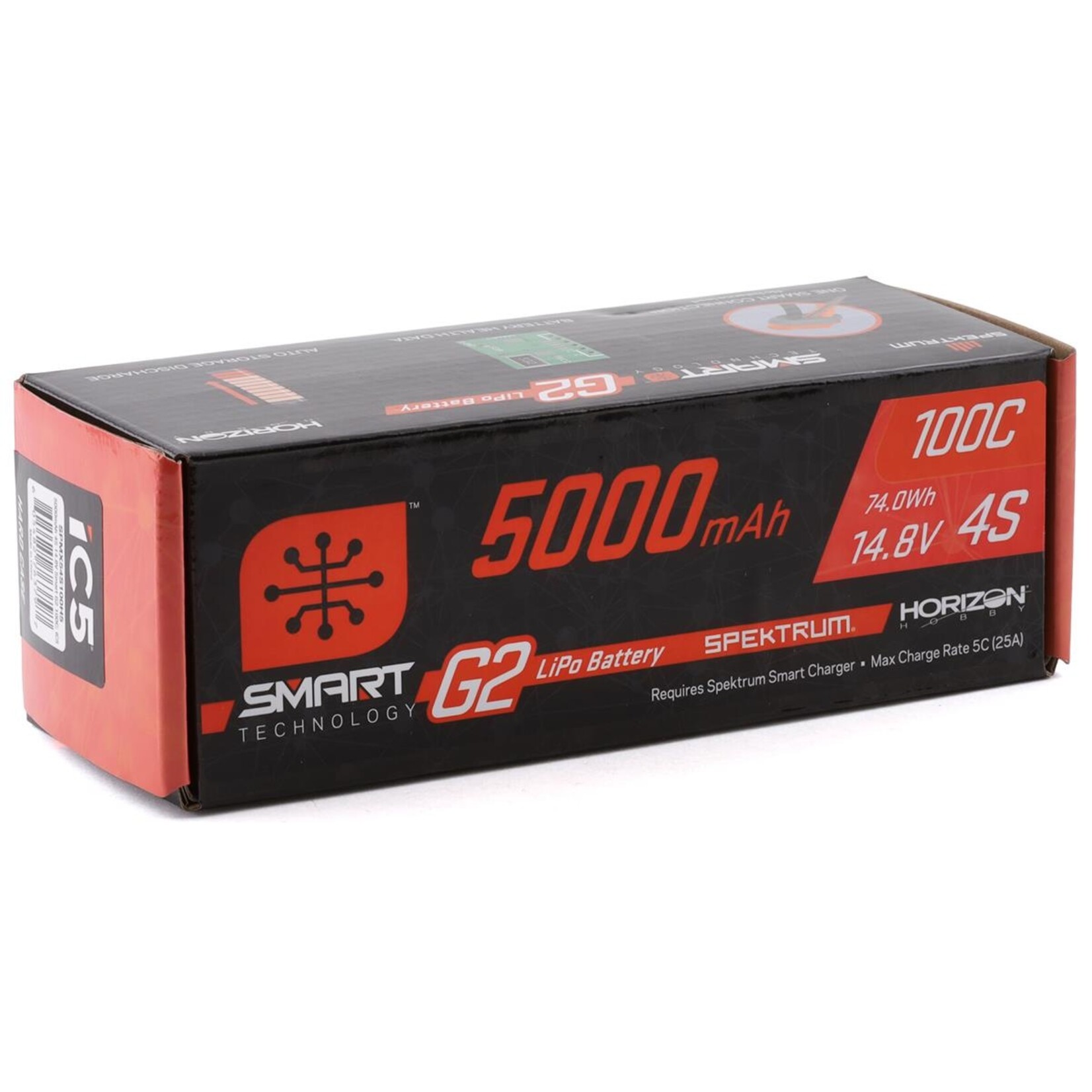 Spektrum #SPMX54S100H5 Spektrum RC 4S Smart G2 LiPo 100c Battery Pack (14.8V/5000mAh) w/IC5 Connector