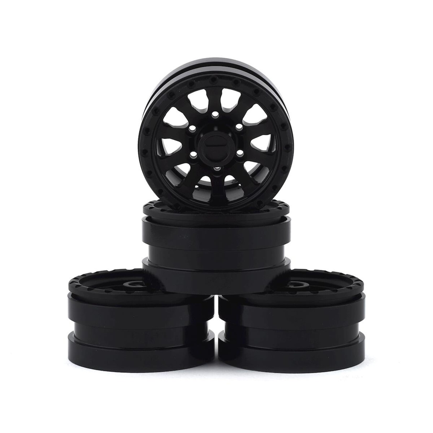 Pit Bull Pit Bull Tires Raceline Clutch 1.55 Aluminum Beadlock Crawler Wheels (Black) (4) #PBTPBW15CLBB