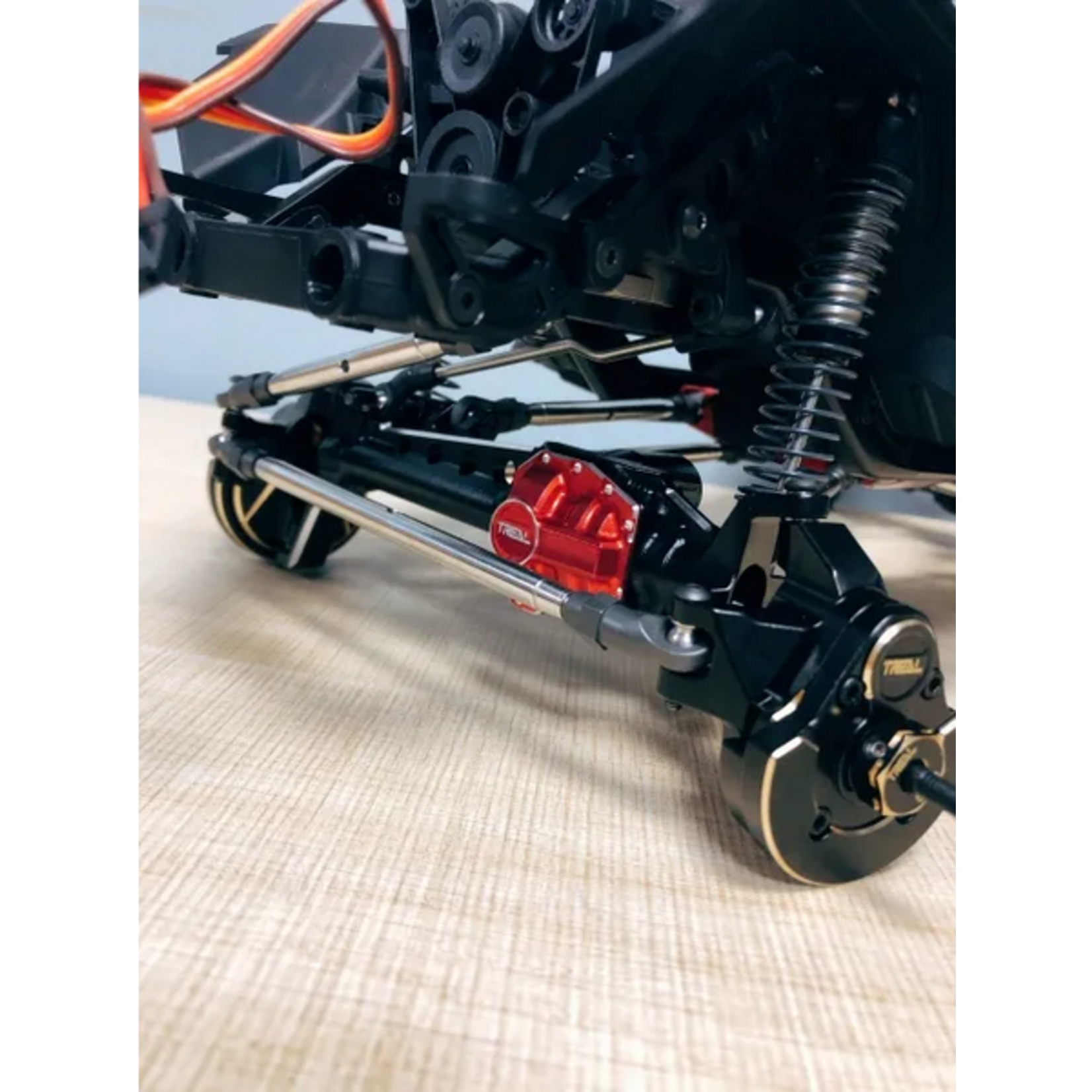 Treal #X002IT6RT5 Treal SCX10 III AR45 Front Axle (Black/Red)