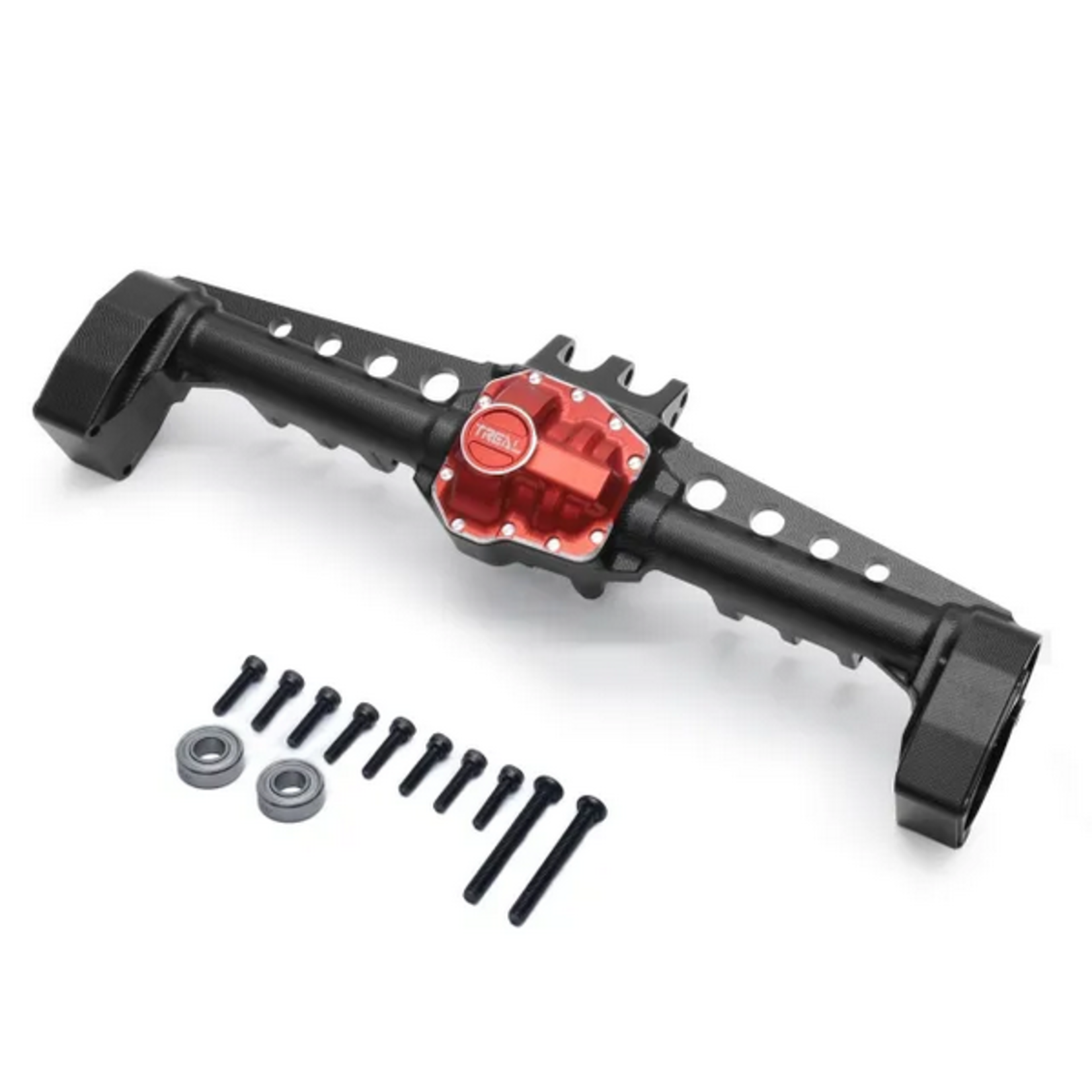Treal #X002IT5V65 Treal SCX10 III AR45 Rear Axle (Black/Red)