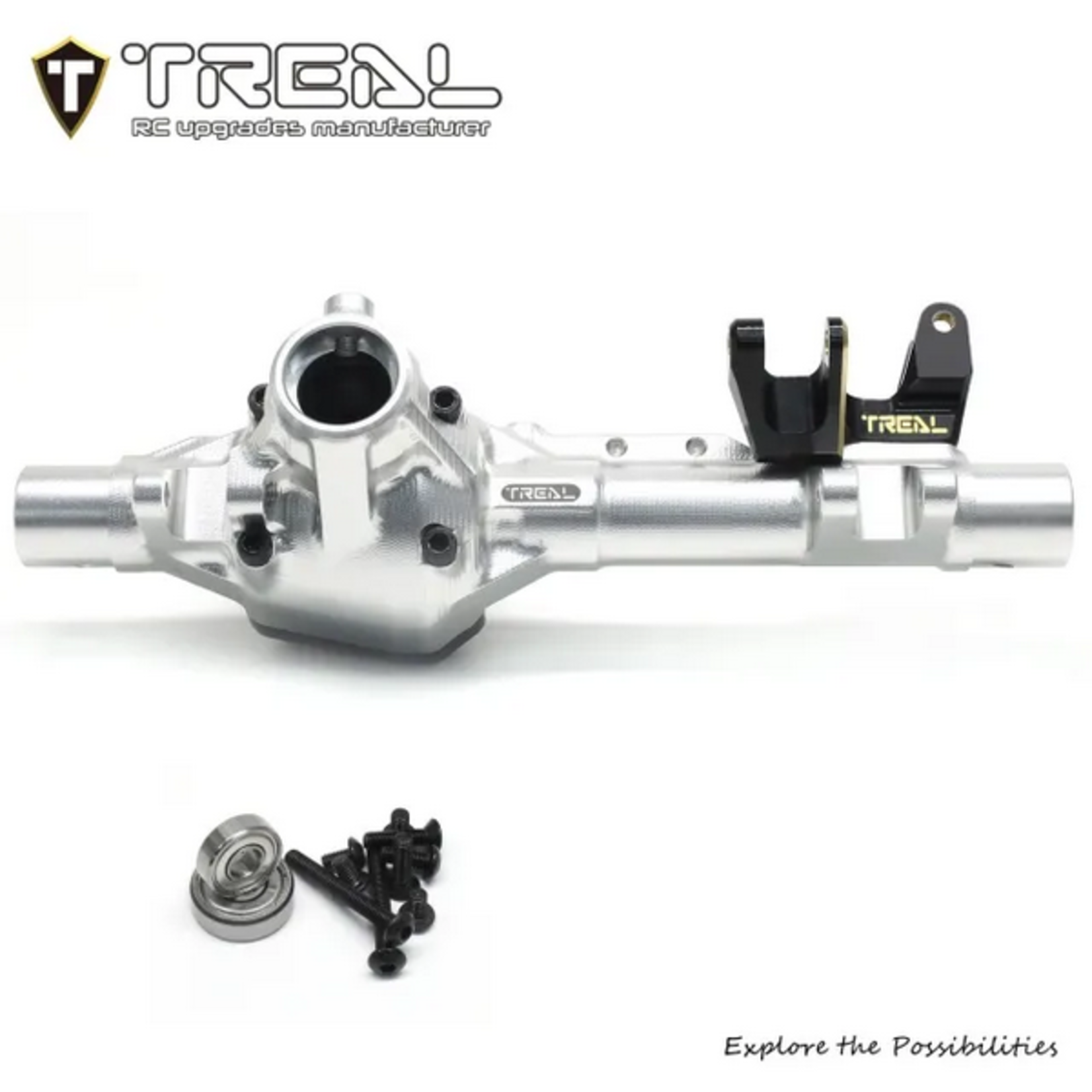 Treal #X003WTWXMZ Treal Hobby SCX10 Pro Aluminum Front Axle (Silver)