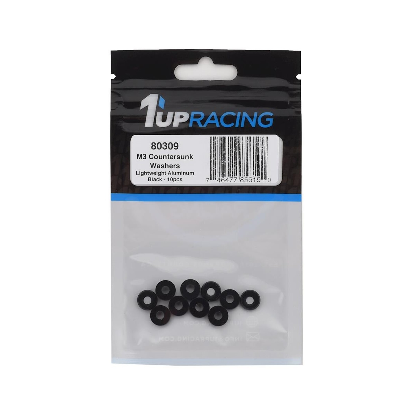 1UP Racing 1UP Racing 3mm Countersunk Washers (Black) (10) #80309