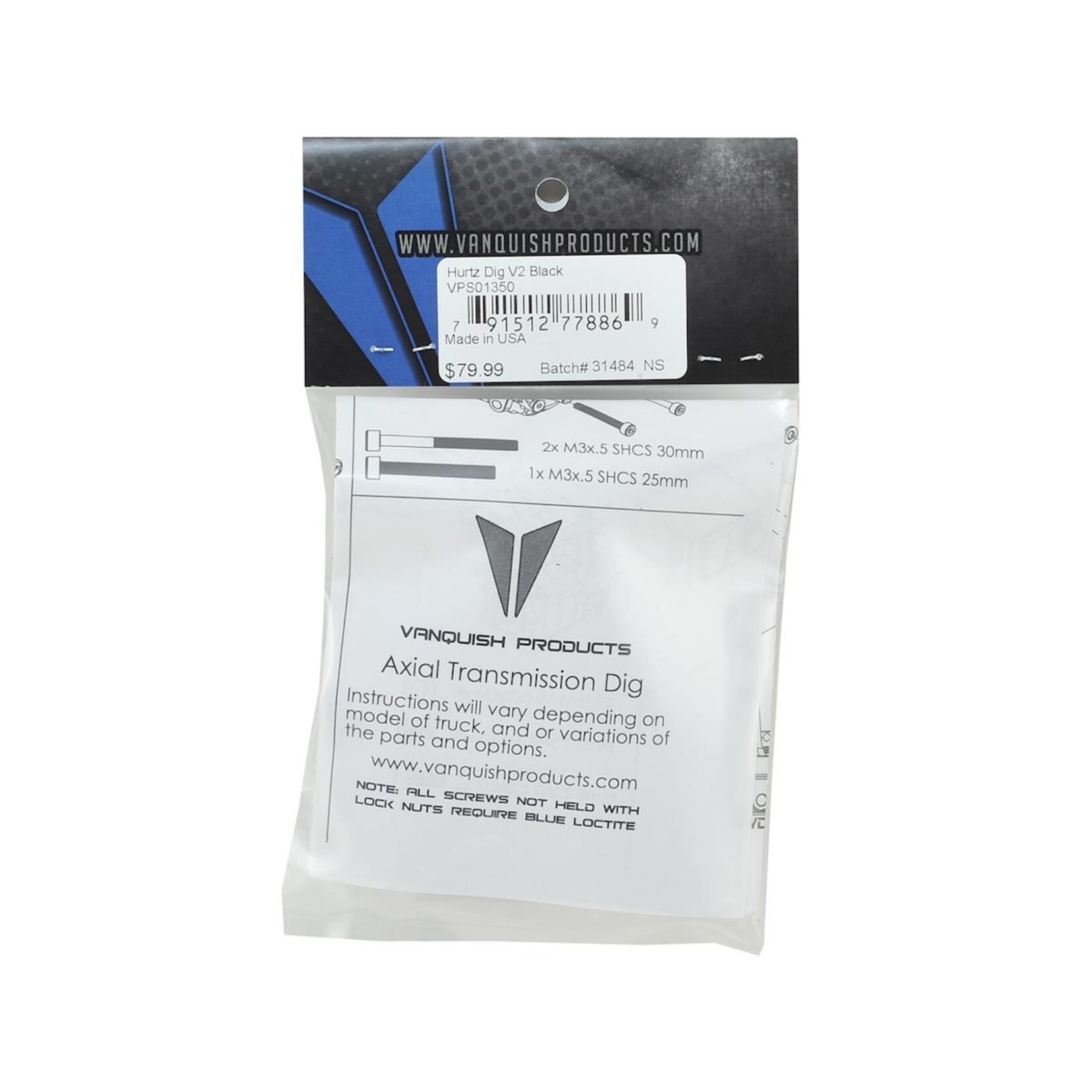 Vanquish Products #VPS01350 Vanquish Products Hurtz Dig V2 Dig Unit (Black)