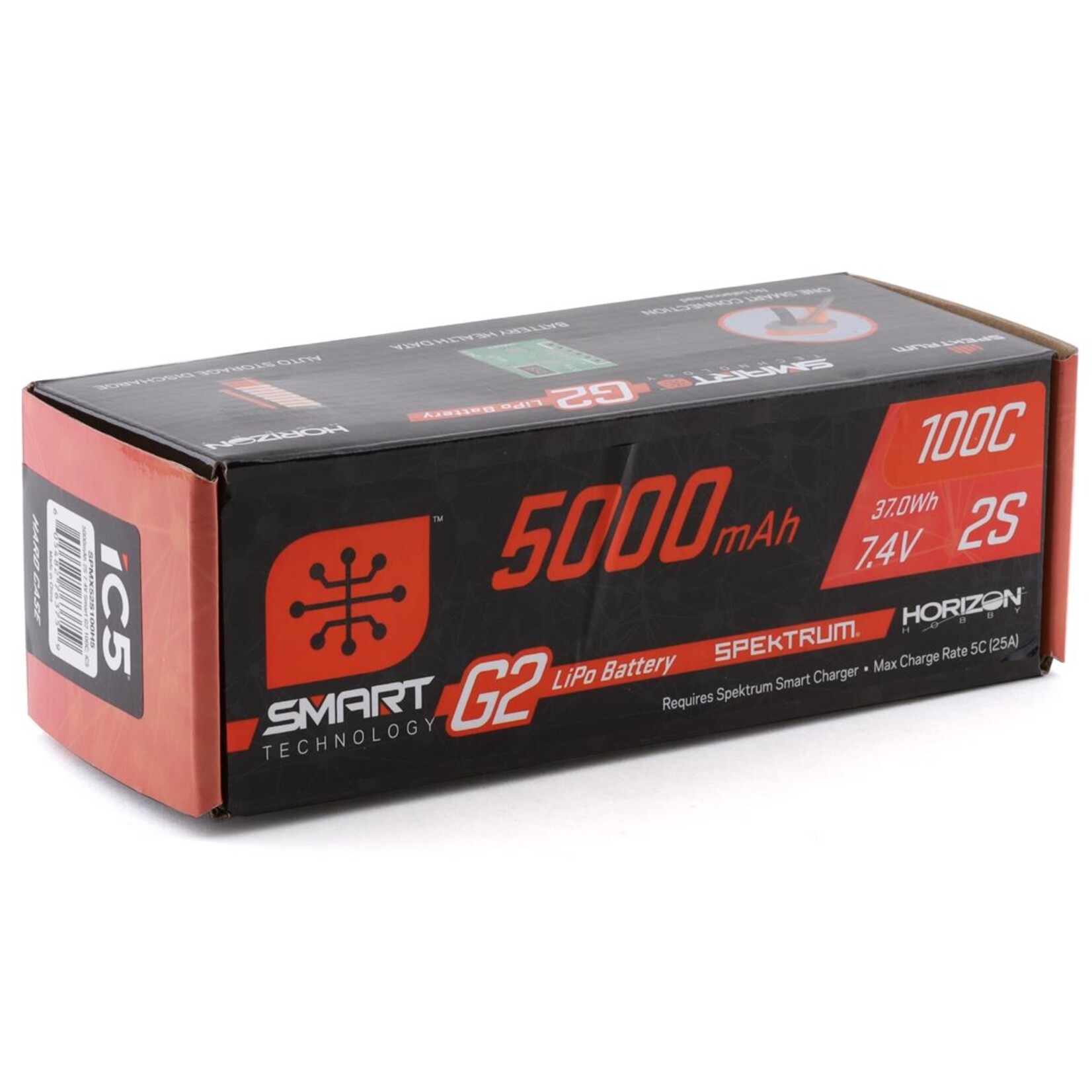 Spektrum #SPMX52S100H5 Spektrum RC 2S Smart G2 LiPo 100C Battery Pack (7.4V/5000mAh) w/IC5 Connector