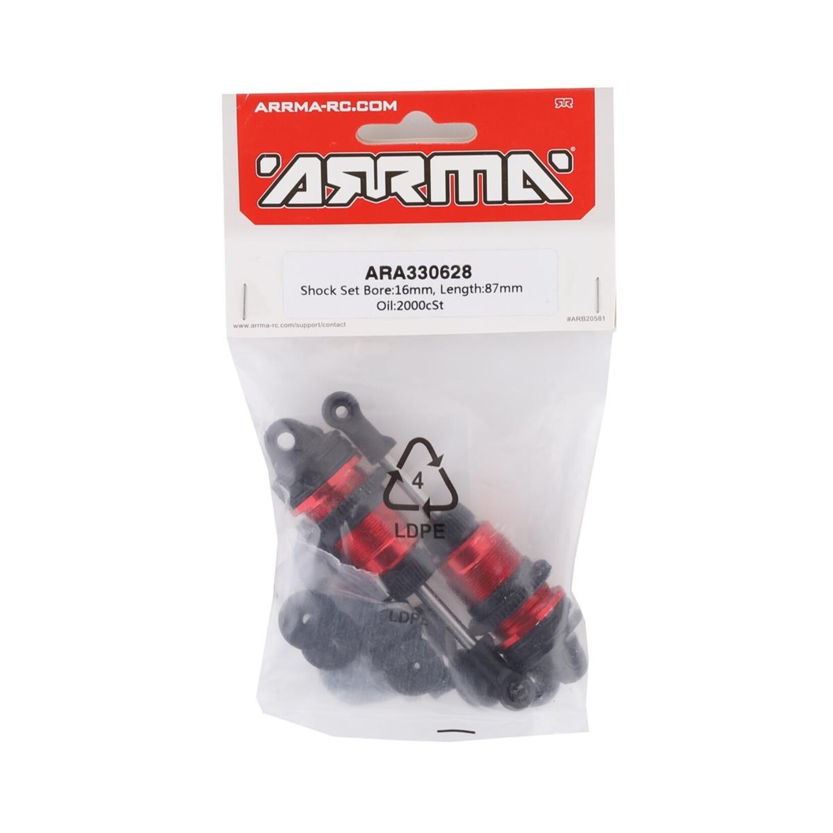 ARRMA Arrma Infraction/Limitless 87mm Shock Set (2) (16mm Bore) #ARA330628