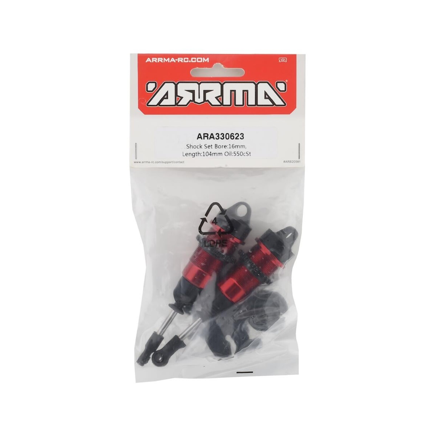 ARRMA Arrma Typhon 6S BLX Front Shock Set (2) (104mm) #ARA330623