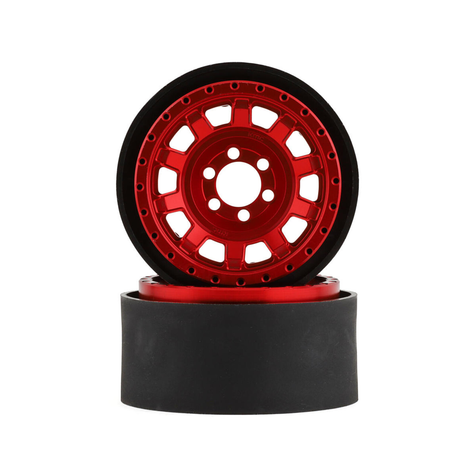 Vanquish Products #VPS08704 Vanquish Products KMC KM236 Tank 2.2" Beadlock Crawler Wheels (Red) (2)