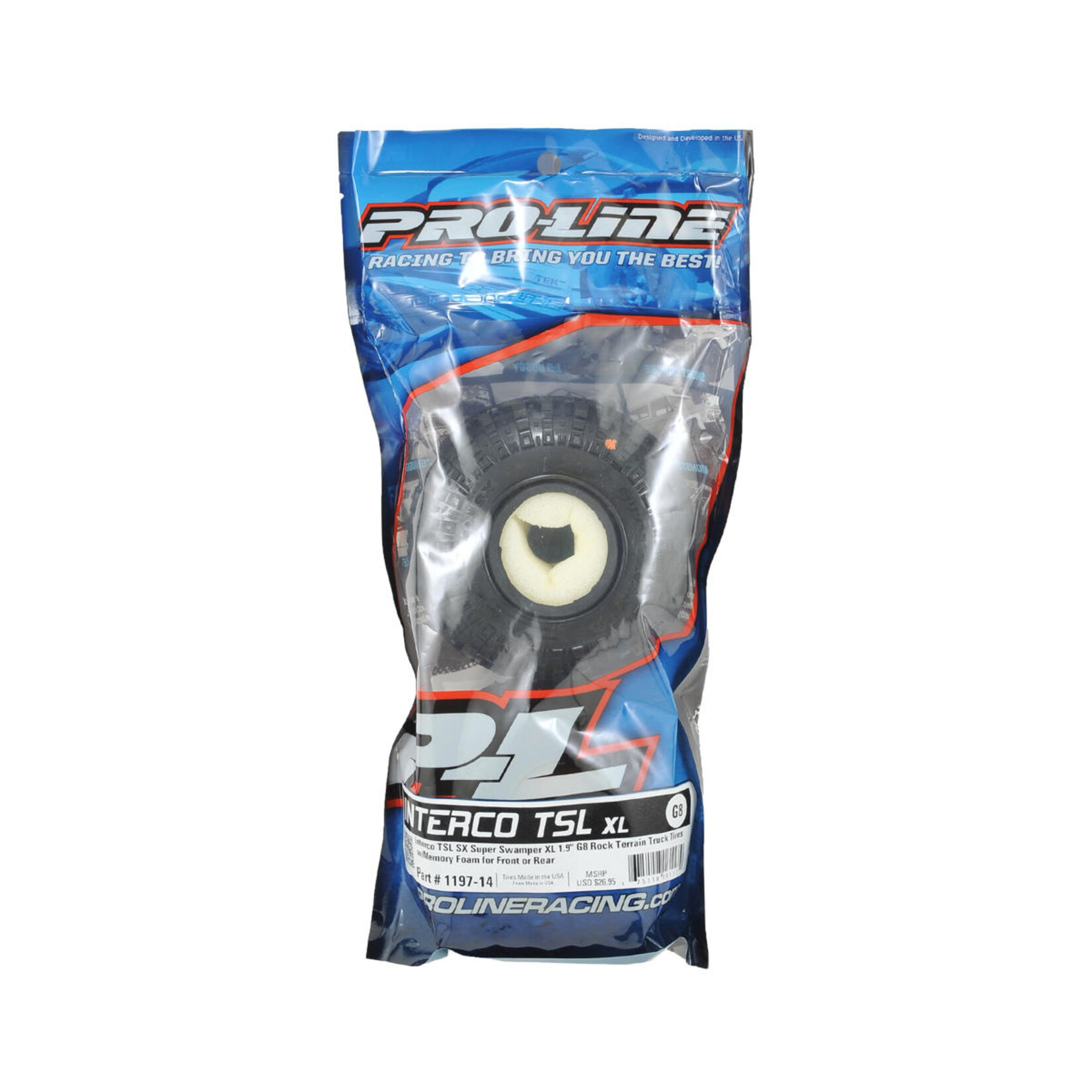 Pro-Line #PRO119703  Pro-Line Interco TSL SX Super Swamper XL 1.9" Rock Crawler Tires (2) (G8) w/Memory Foam