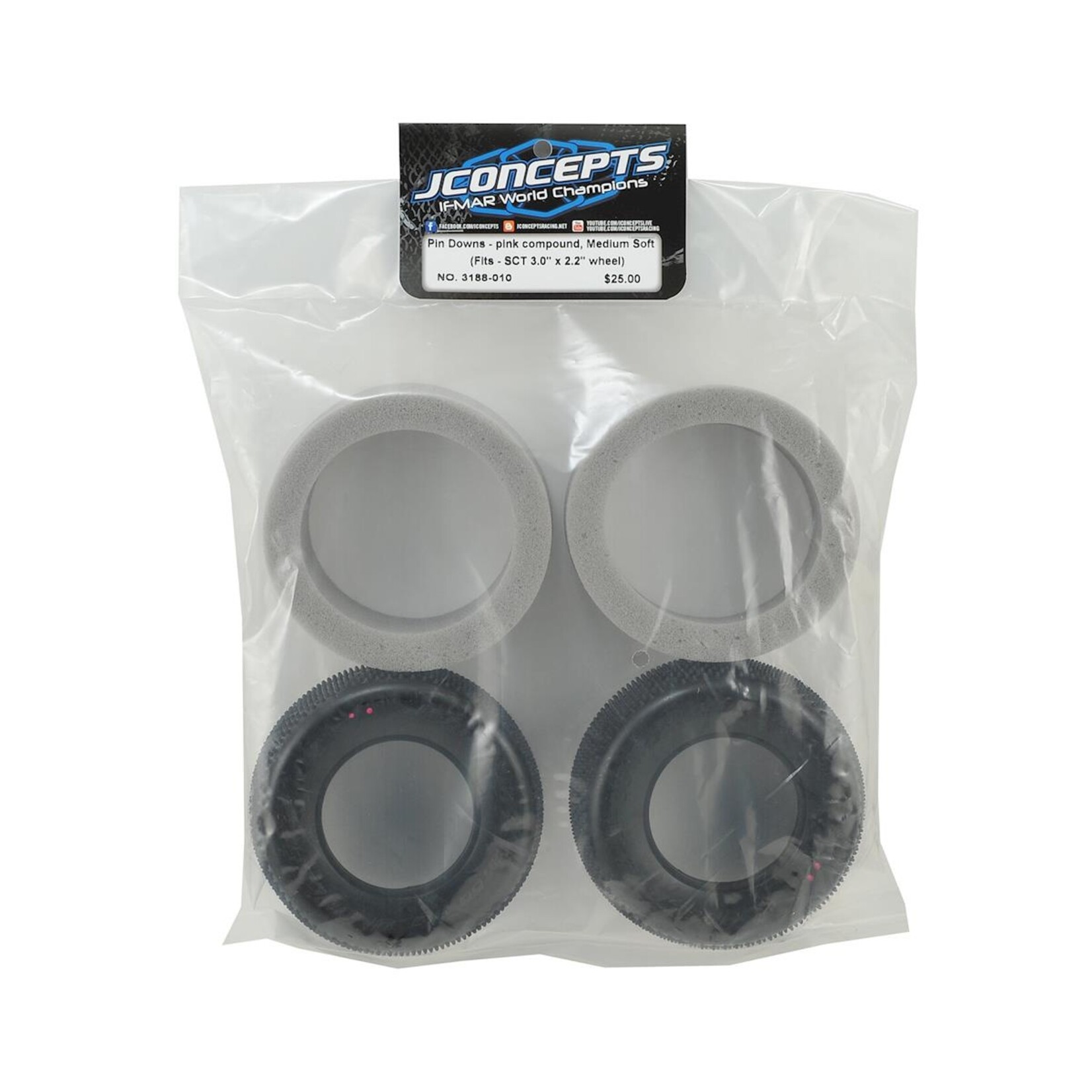 JConcepts #3188-010 JConcepts Pin Downs Carpet Short Course Tires (2) (Pink)