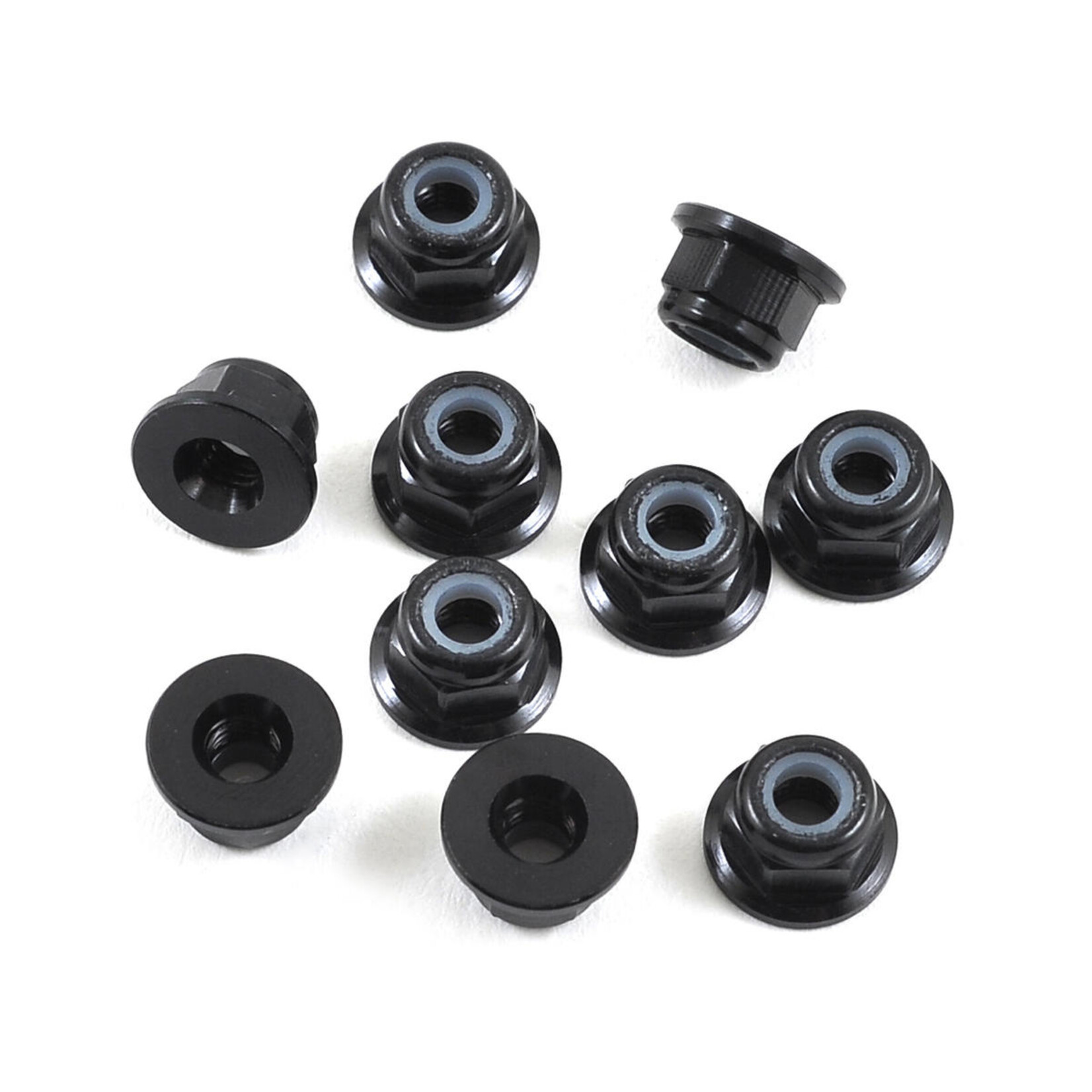 TLR Team Losi Racing 3mm Flanged Aluminum Locknuts (10) (Black) #TLR336005