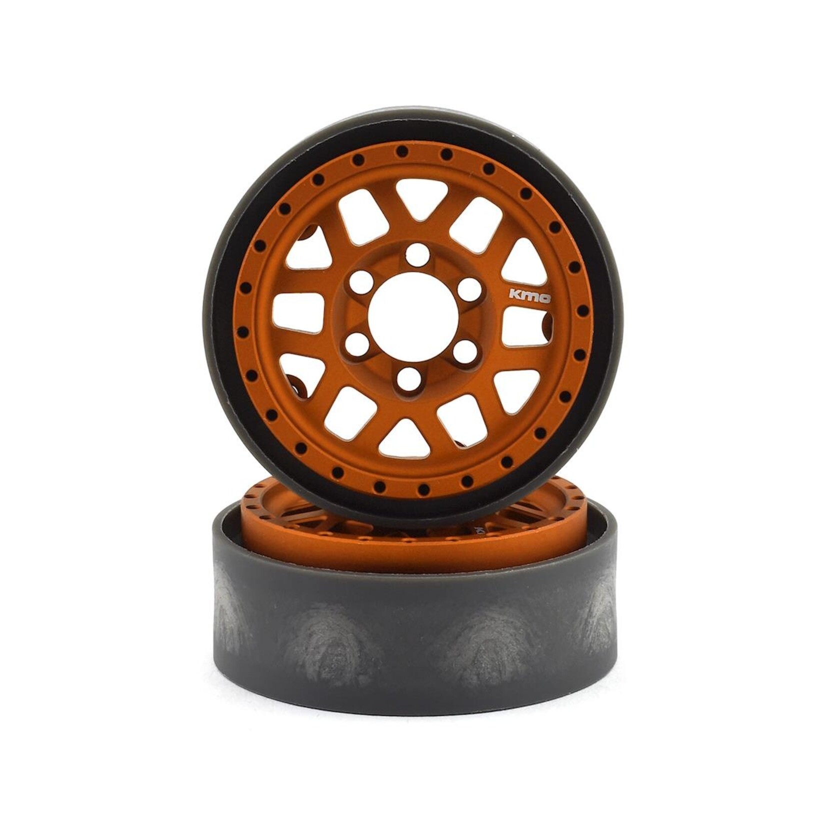 Vanquish Products #VPS07745 Vanquish Products KMC XD229 Machete V2 1.9" Beadlock Crawler Wheels (Orange) (2)