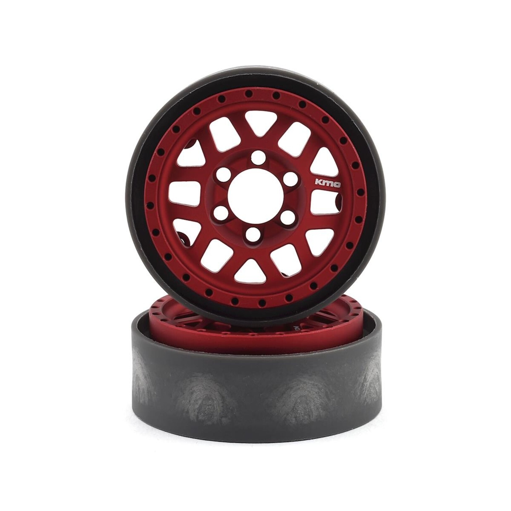 Vanquish Products #VPS07744 Vanquish Products KMC XD229 Machete V2 1.9" Beadlock Crawler Wheels (Red) (2)