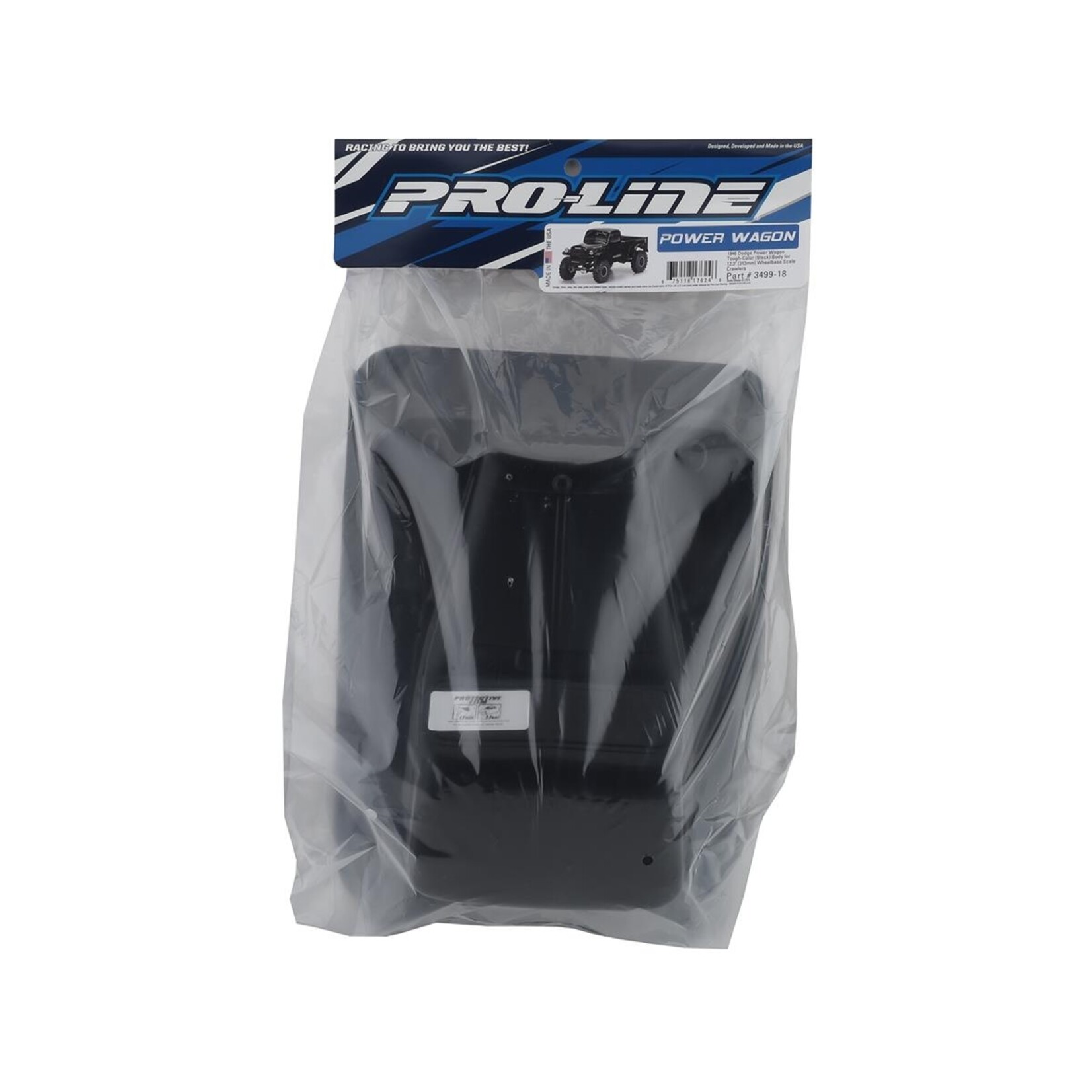 Pro-Line #3499-18 Pro-Line 1946 Dodge Power Wagon 12.3" Tough-Color Rock Crawler Body (Black)