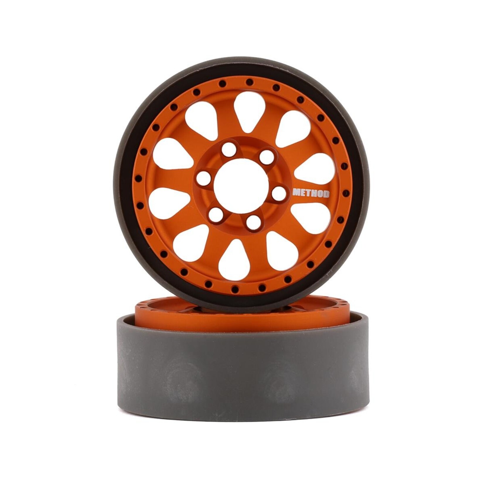 Vanquish Products #VPS07761 Vanquish Products Method 101 V2 1.9" Beadlock Crawler Wheels (Orange/Black) (2)