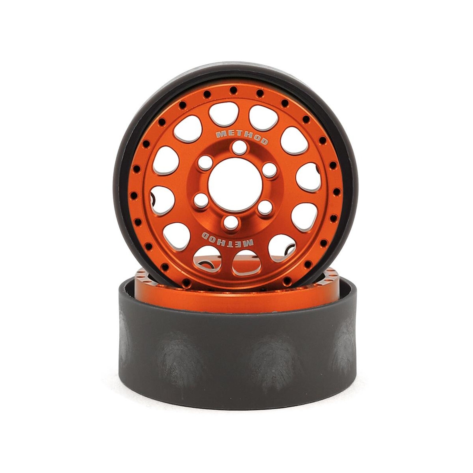 Vanquish Products #VPS07919 Vanquish Products Method 105 1.9" Beadlock Crawler Wheels (Orange/Black) (2)