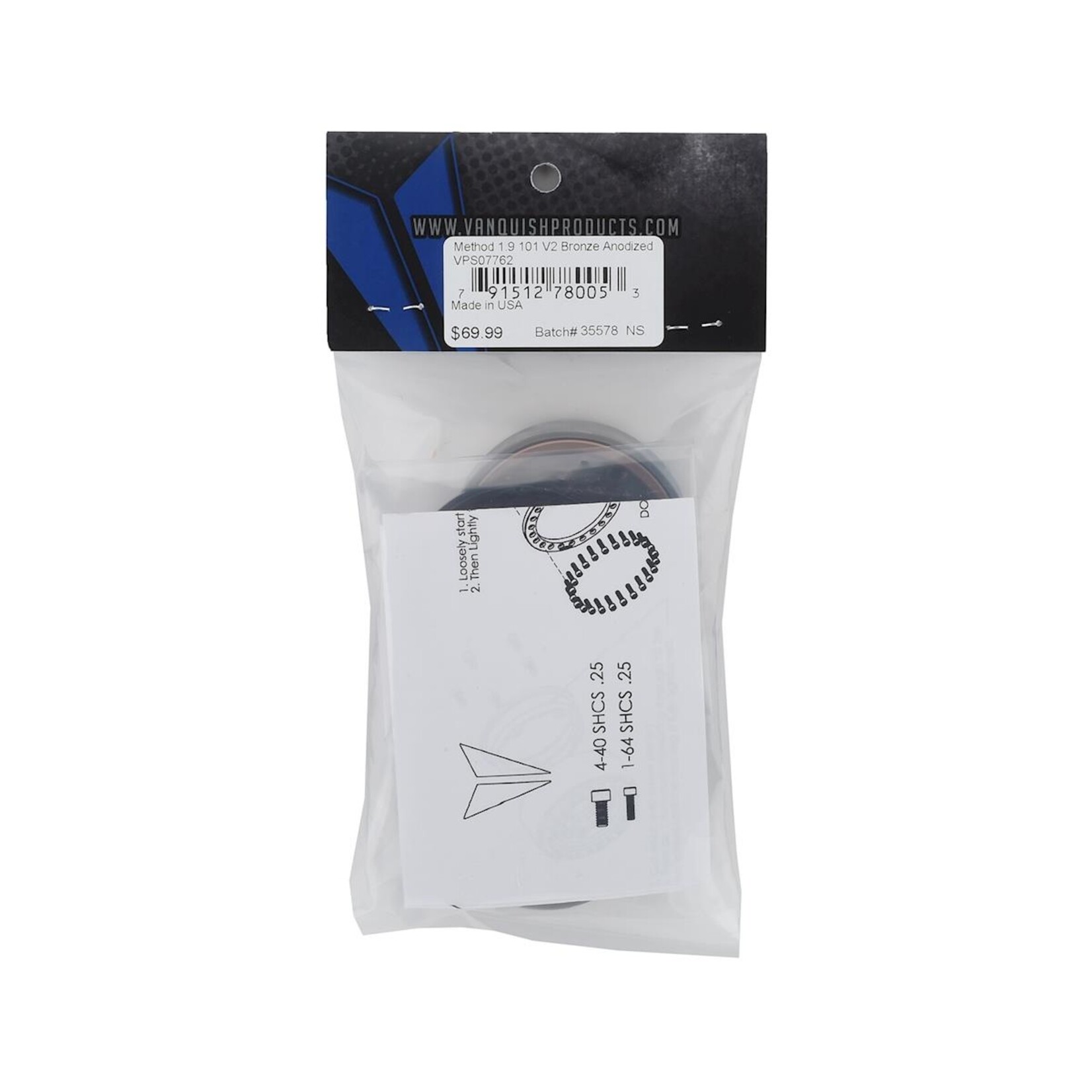 Vanquish Products #VPS07762 Vanquish Products Method 101 V2 1.9" Beadlock Crawler Wheels (Bronze/Black) (2)