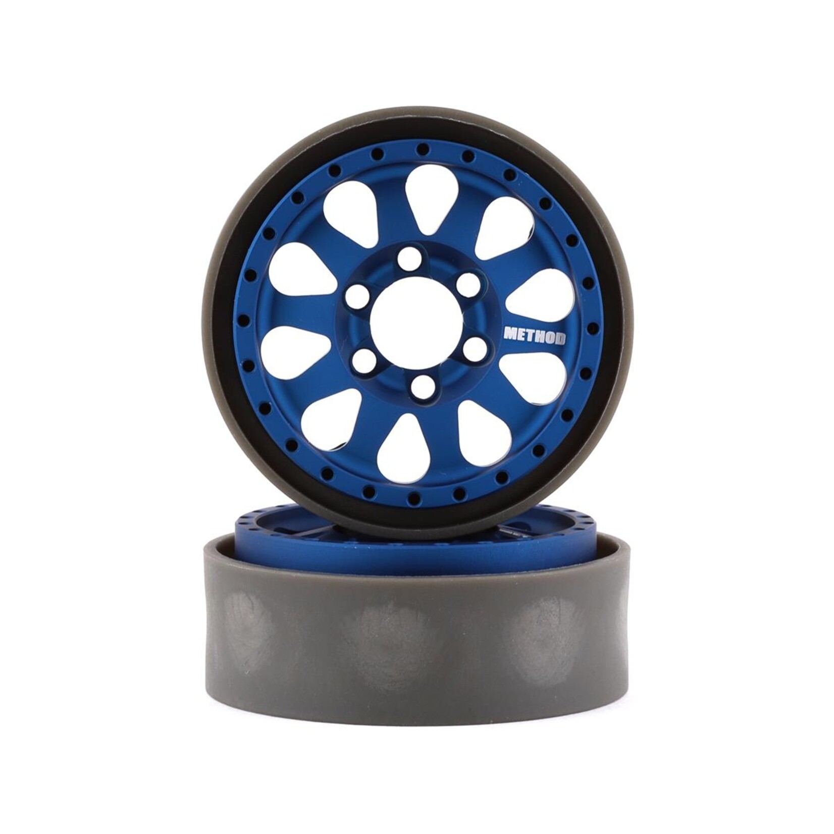 Vanquish Products #VPS07760 Vanquish Products Method 101 V2 1.9" Beadlock Crawler Wheels (Blue/Black) (2)