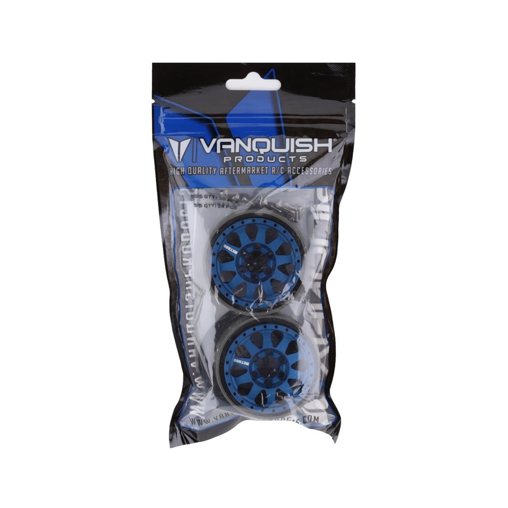 Vanquish Products #VPS07760 Vanquish Products Method 101 V2 1.9" Beadlock Crawler Wheels (Blue/Black) (2)