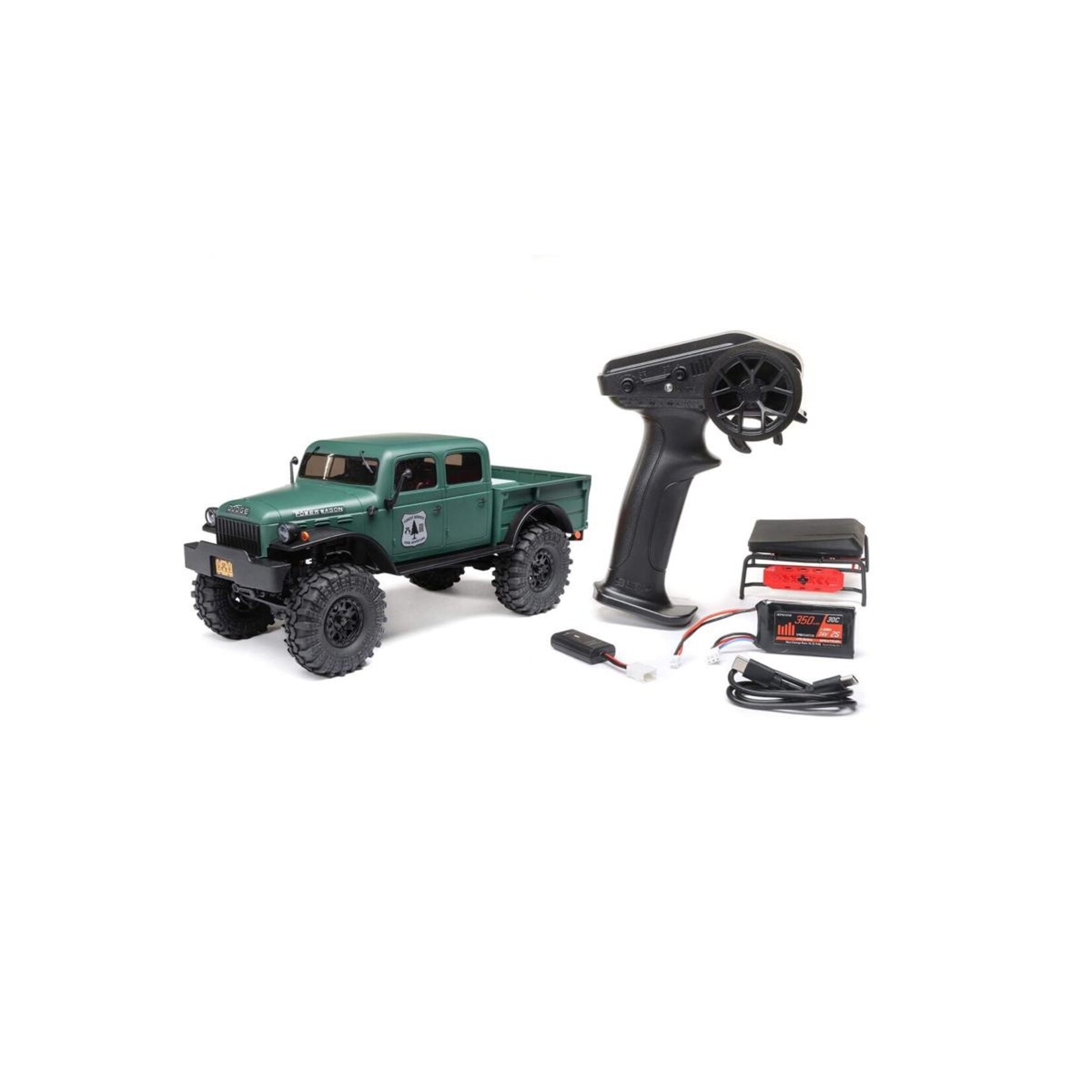 Axial #AXI00007T2 Axial SCX24 40's 4-Door Dodge Power Wagon 1/24 4WD RTR Scale Mini Crawler (Green) w/2.4GHz Radio
