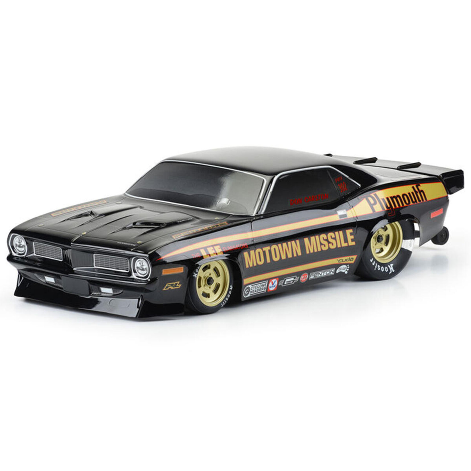 Pro-Line #3550-18 Pro-Line 1972 Plymouth Barracuda Motown Missile No Prep Drag Racing Body (Black) (Tough-Color)