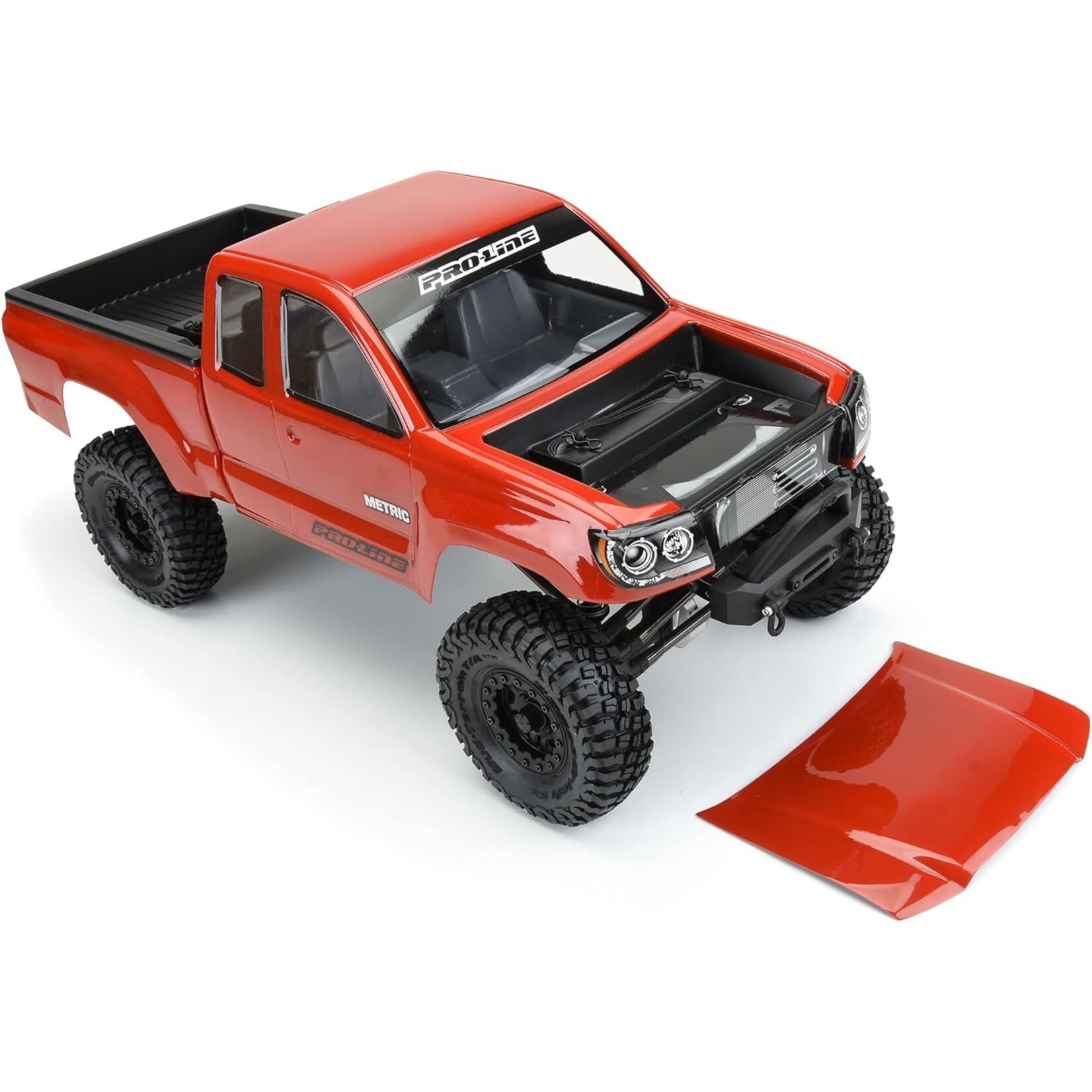 Pro-Line Pro-Line Builder Series: Metric 12.3" Rock Crawler Body (Clear) w/Cab, Bed & Opening Hood #3520-00