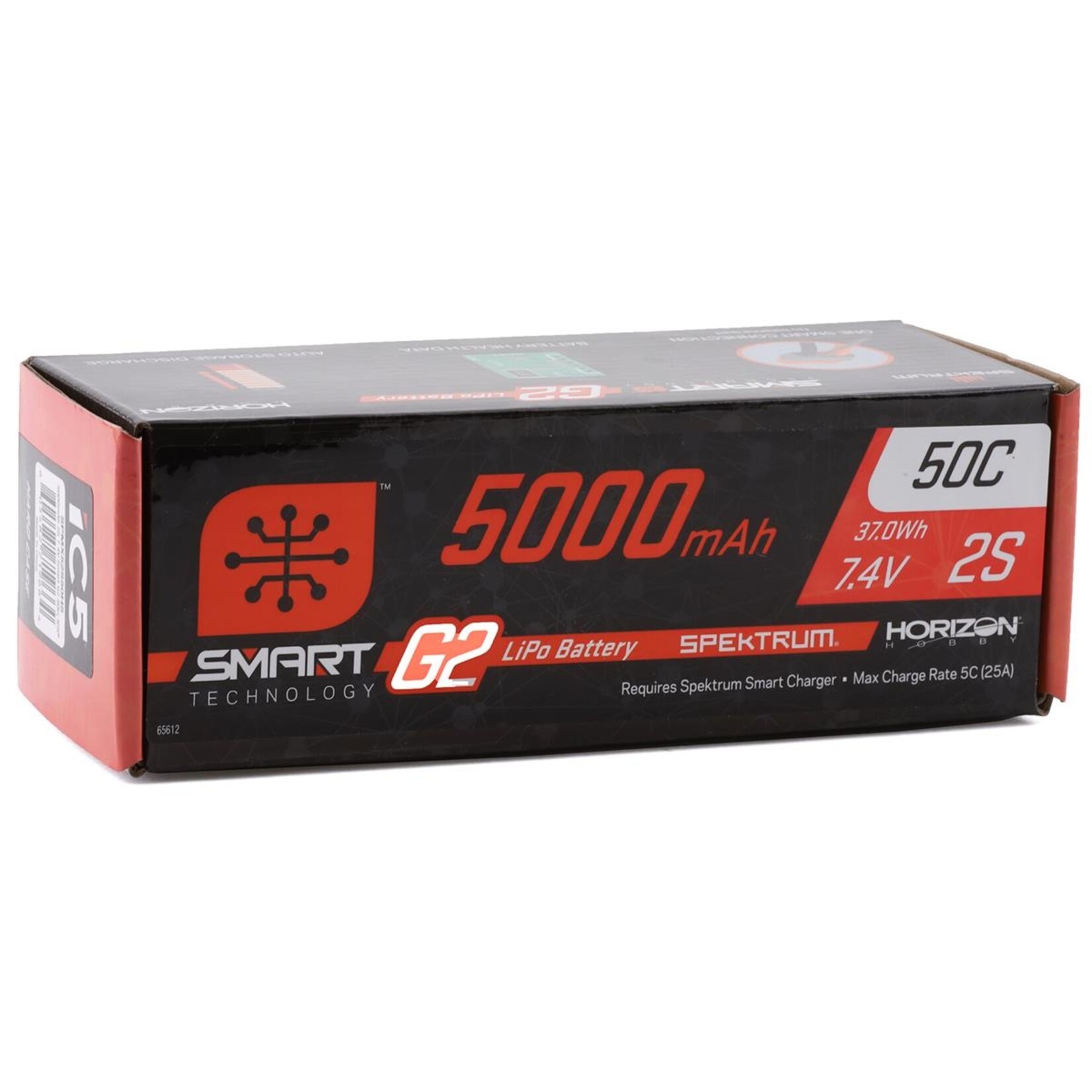 Spektrum #SPMX52S50H5 Spektrum RC 2S Smart LiPo 50C Hard Case Battery Pack (7.4V/5000mAh) w/IC5 Connector