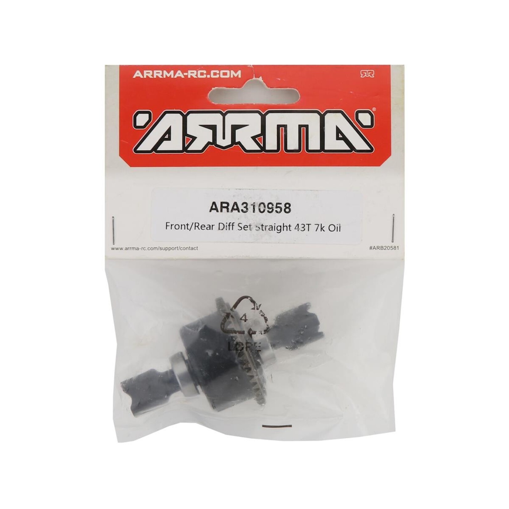 ARRMA Arrma Limitless/Infraction Front/Rear Differential w/Straight Cut Gear (43T) #ARA310958
