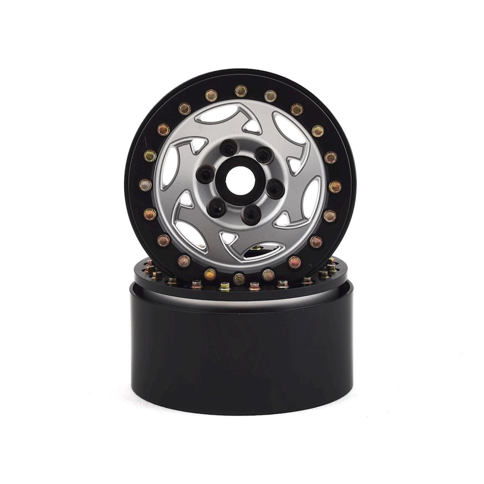 SSD RC #SSD00246 SSD RC 1.9” Champion Beadlock Wheels (Silver/Black)