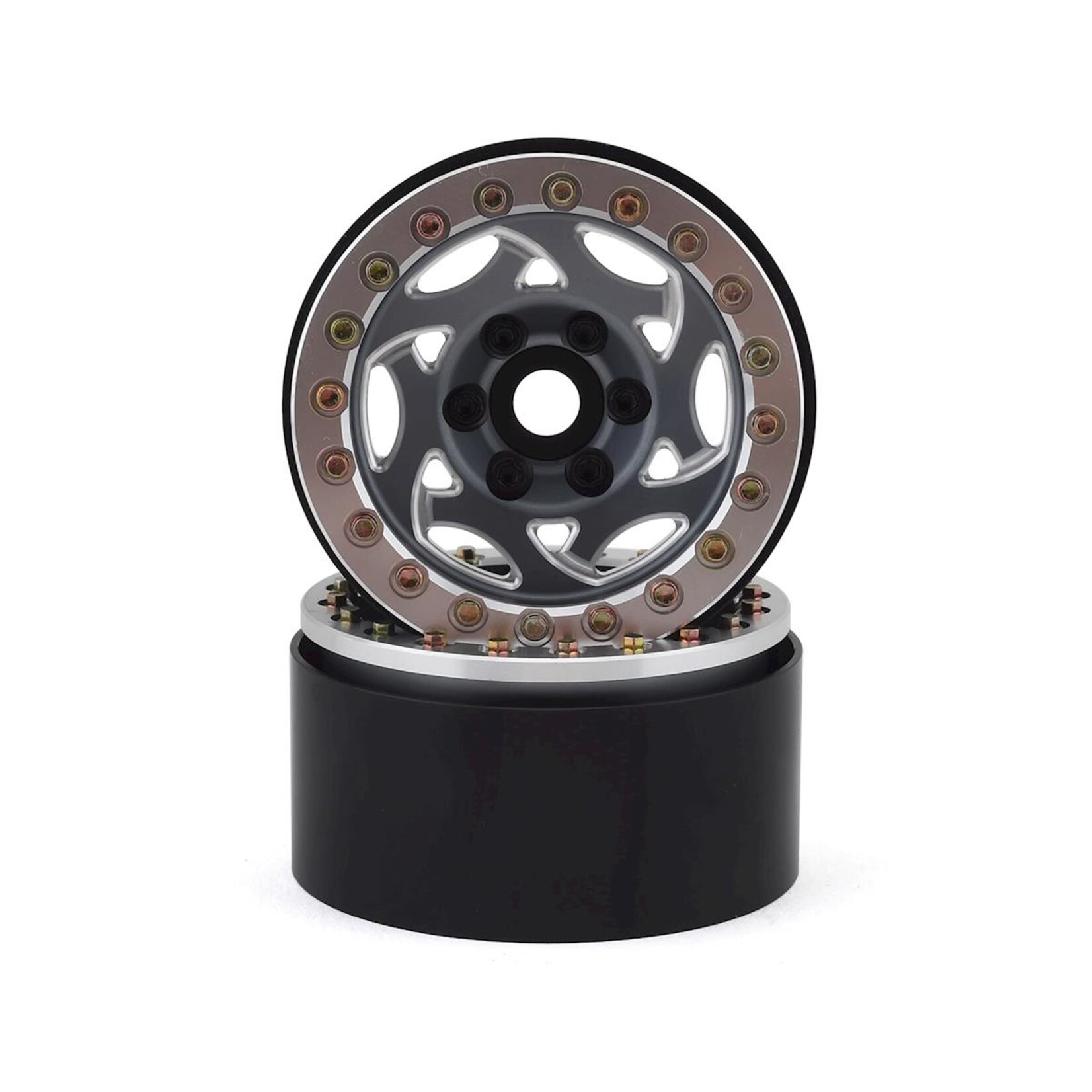 SSD RC #SSD00402 SSD RC 1.9” Champion Beadlock Wheels (Grey/Silver) (2)