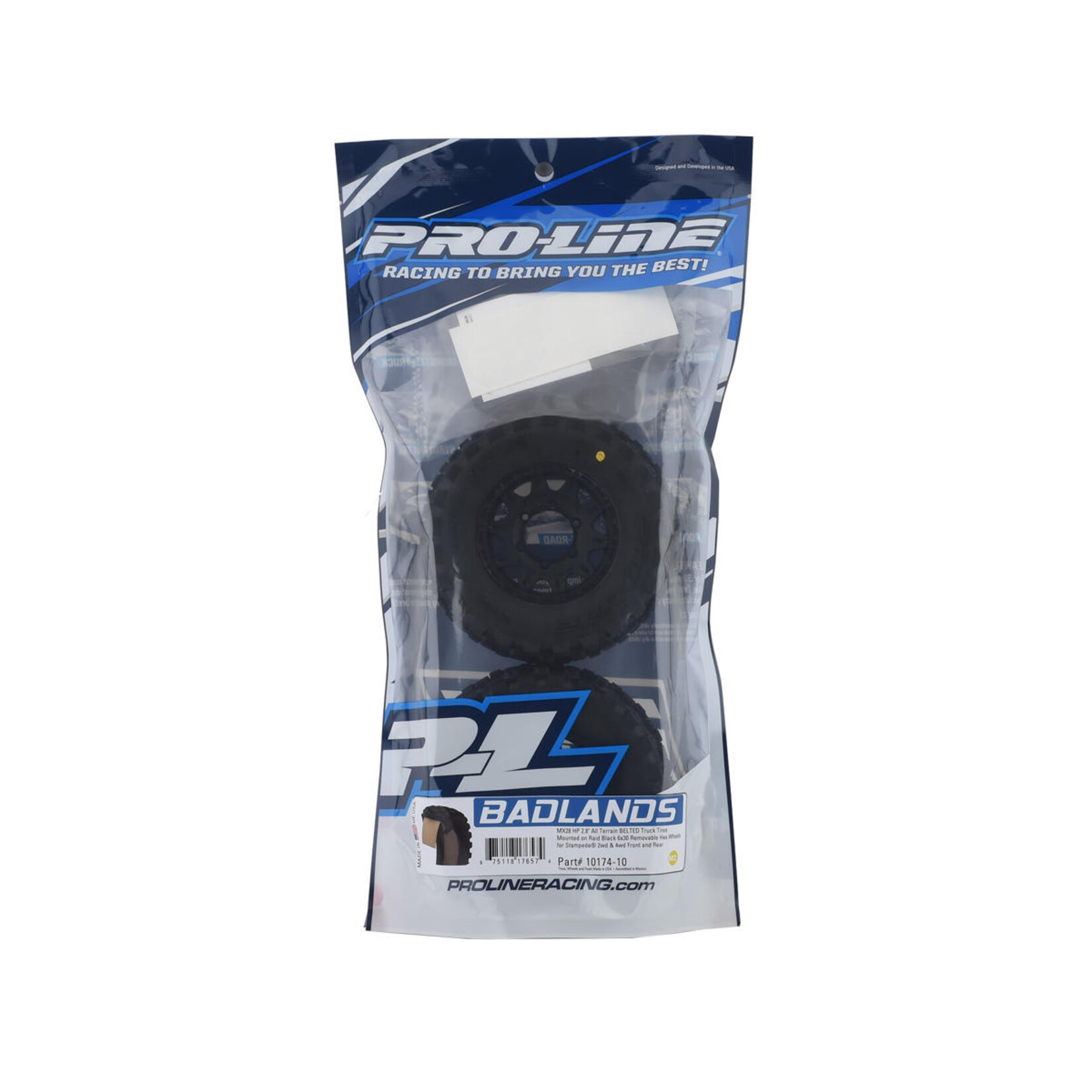 Pro-Line #PRO1017410 Pro-Line Badlands MX28 Belted 2.8" Pre-Mounted Truck Tires (2) (Black) (M2)
