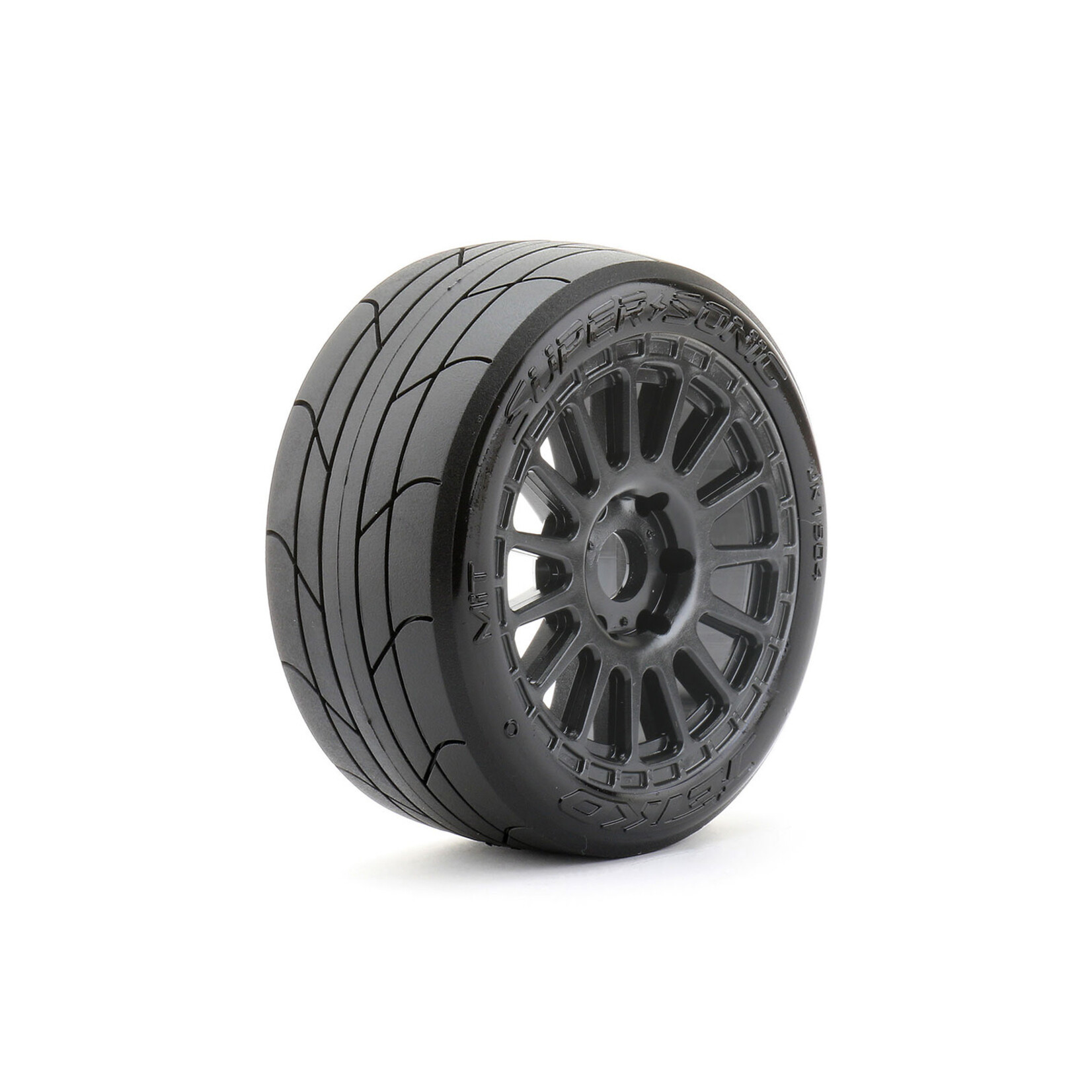 Jetko Tires Jetko 1/8 Buggy Super Sonic Pre-Mounted Belted Tires (Medium Soft) (Black) #JKO1504RBMSGB