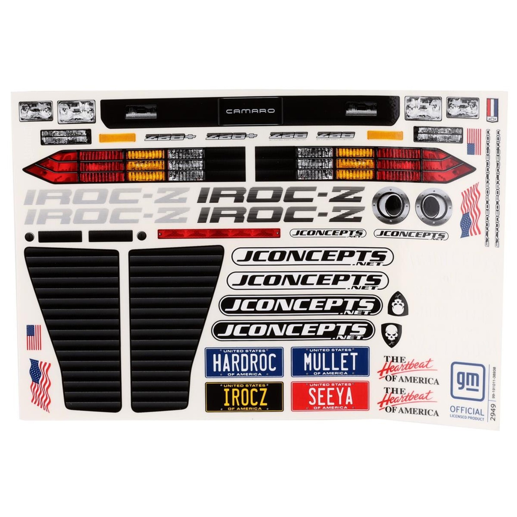 JConcepts #0444 JConcepts 1987 Chevy Camaro IROC Drag Racing Body (Clear)