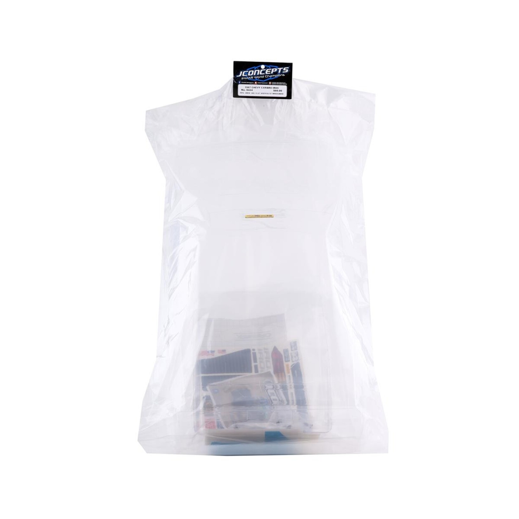 JConcepts #0444 JConcepts 1987 Chevy Camaro IROC Drag Racing Body (Clear)