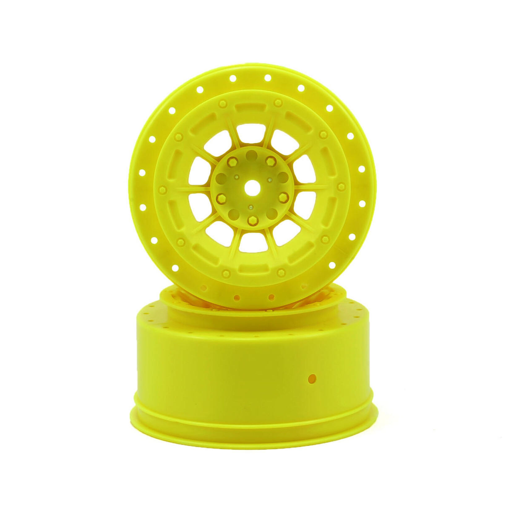 JConcepts #3344Y JConcepts 12mm Hex Hazard Short Course Wheels w/3mm Offset (Yellow) (2) (SC5M)