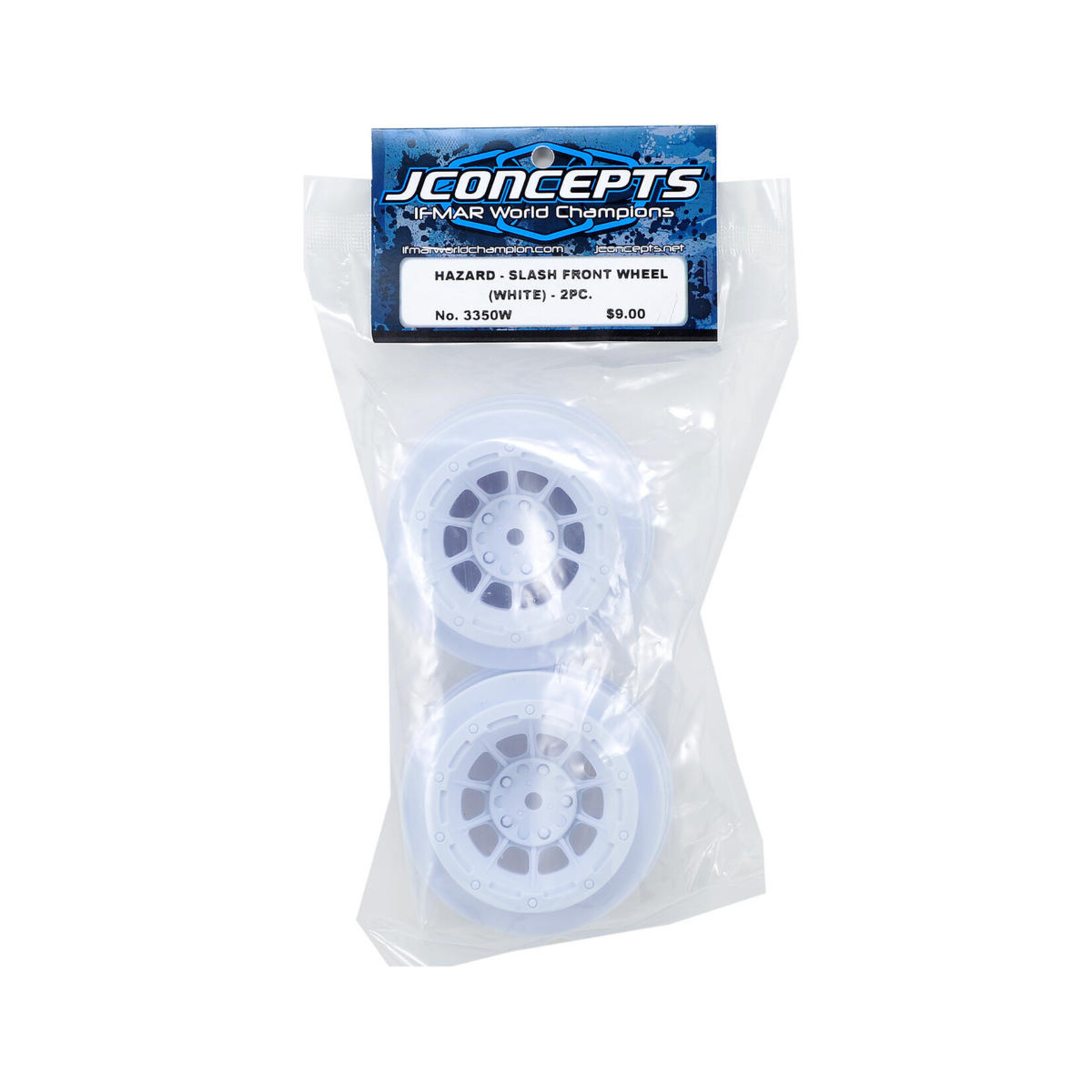 JConcepts #3350W JConcepts 12mm Hex Hazard Short Course Wheels (White) (2) (Slash Front)