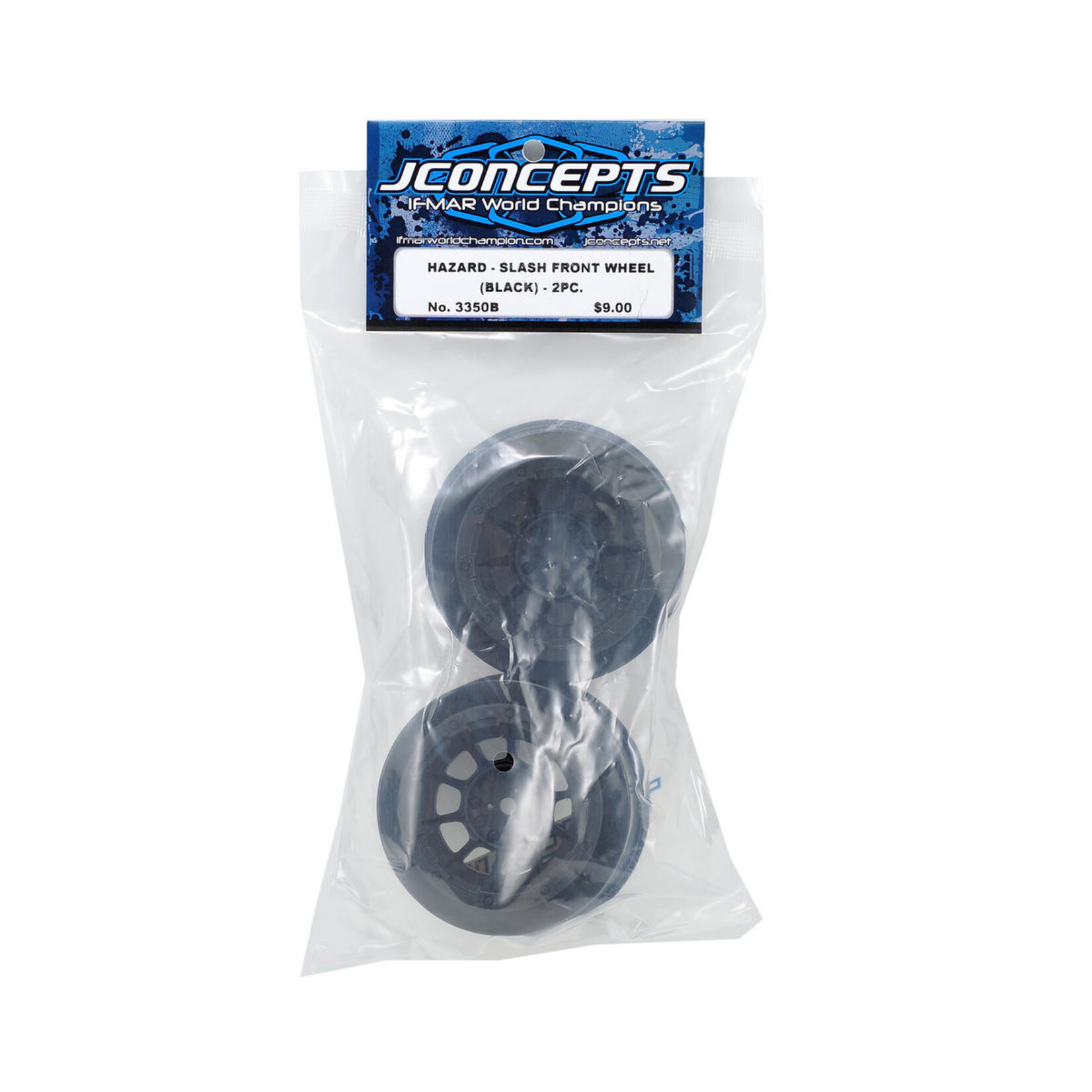 JConcepts #3350B JConcepts 12mm Hex Hazard Short Course Wheels (Black) (2) (Slash Front)
