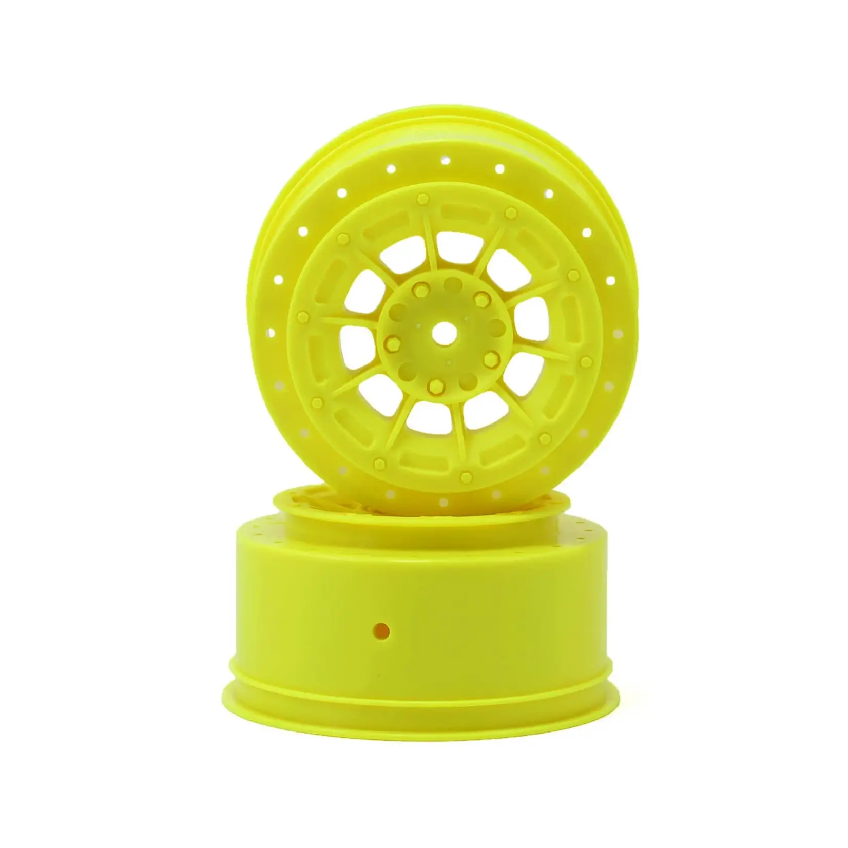 JConcepts #3352Y JConcepts 12mm Hex Hazard Short Course Wheels (Yellow) (2) (TEN-SCTE)