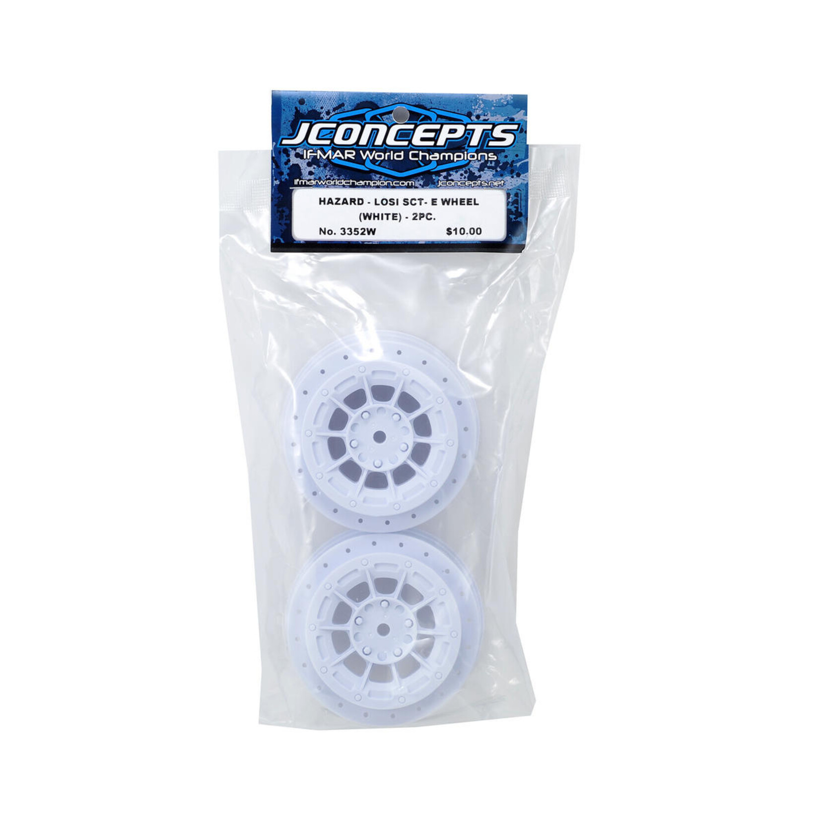 JConcepts JConcepts 12mm Hex Hazard Short Course Wheels (White) (2) (TEN-SCTE) #3352W