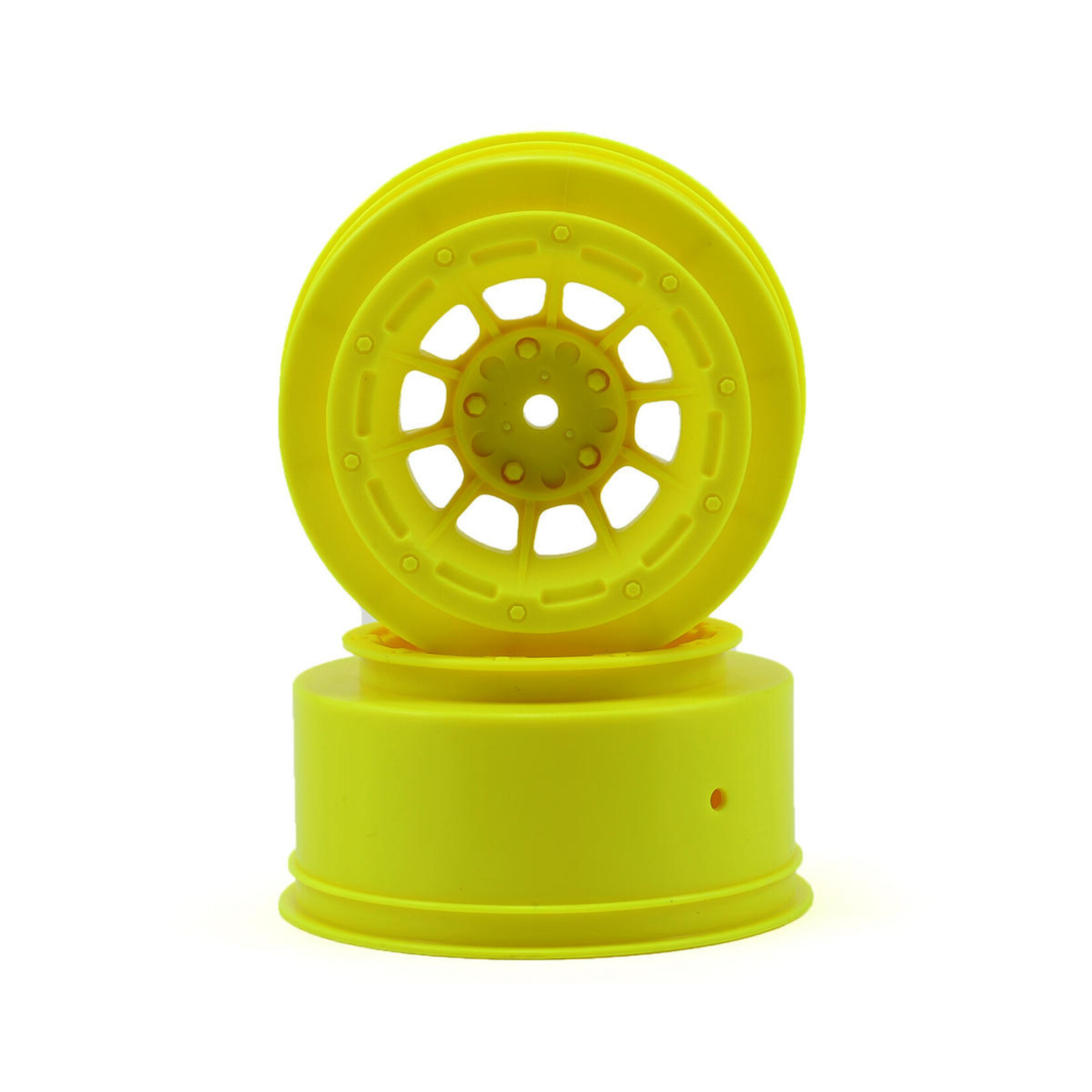 JConcepts #3350Y JConcepts 12mm Hex Hazard Short Course Wheels (Yellow) (2) (Slash Front)