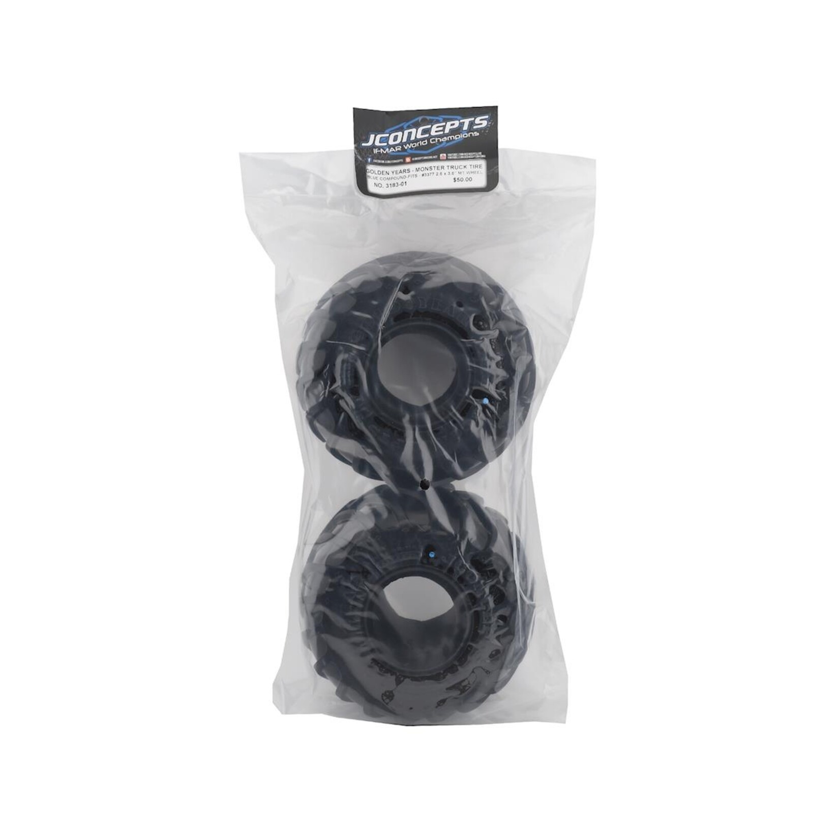 JConcepts #3183-05 JConcepts Golden Years 2.6" Monster Truck Tires (2) (Gold)