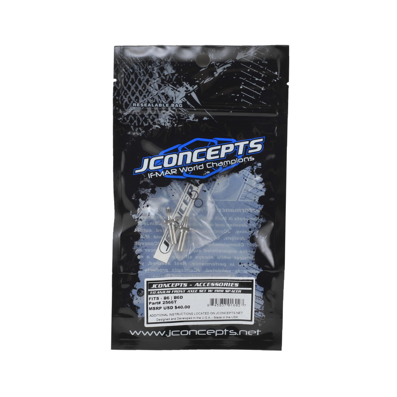 JConcepts #2566T JConcepts B6/B6D Titanium Front Axle Set